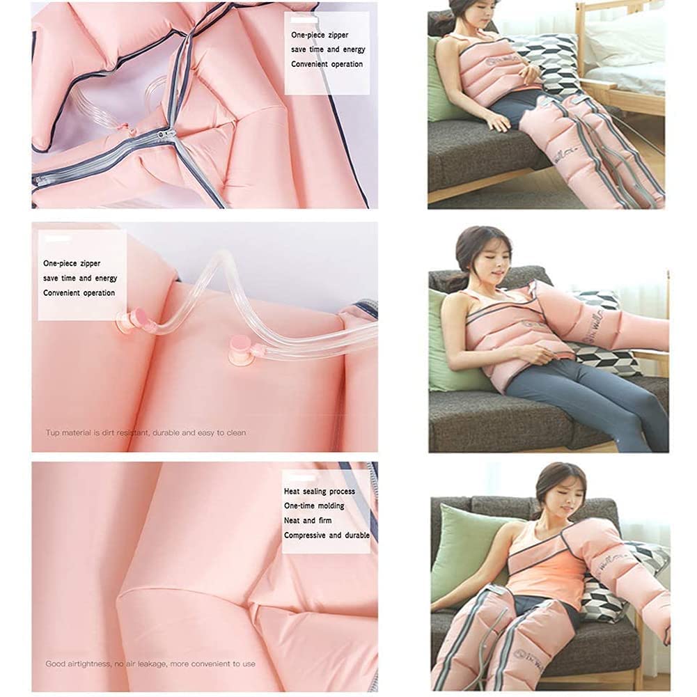 Massaggio a compressione d'aria per le gambe Dispositivo per massaggio a pressione Stivali Massaggio rilassante per braccia Pancia Vitelli Gambe e piedi, 2 gambe + 1 braccia + 1 vita, Macchina per m