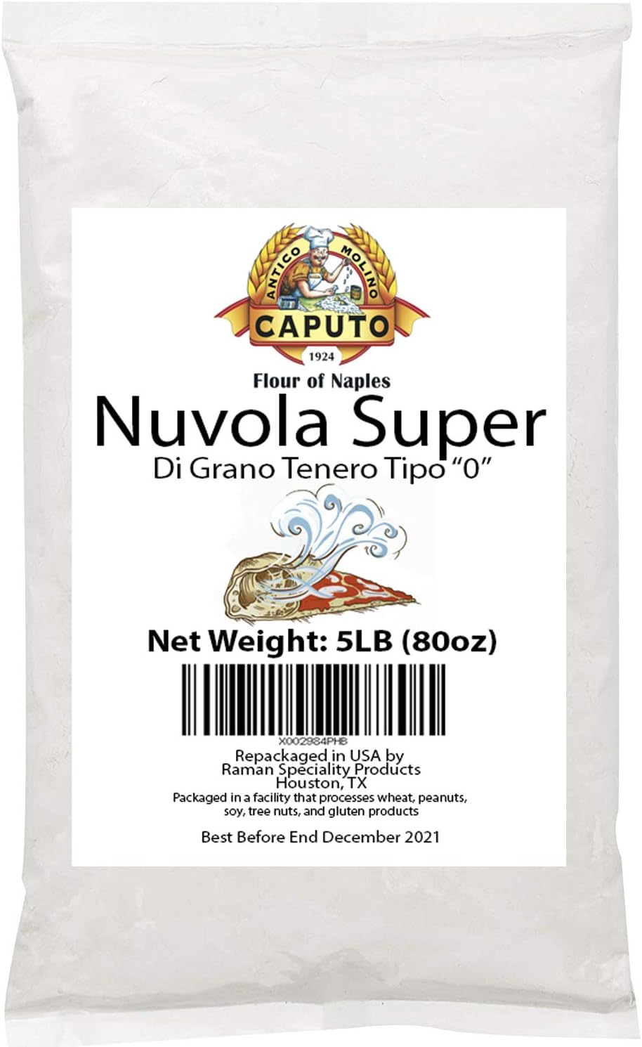 Antimo Caputo Nuvola Super 0 Pizza Flour 5 Lb Repack - Italian Zero 0 Flour for Authentic Pizza Dough