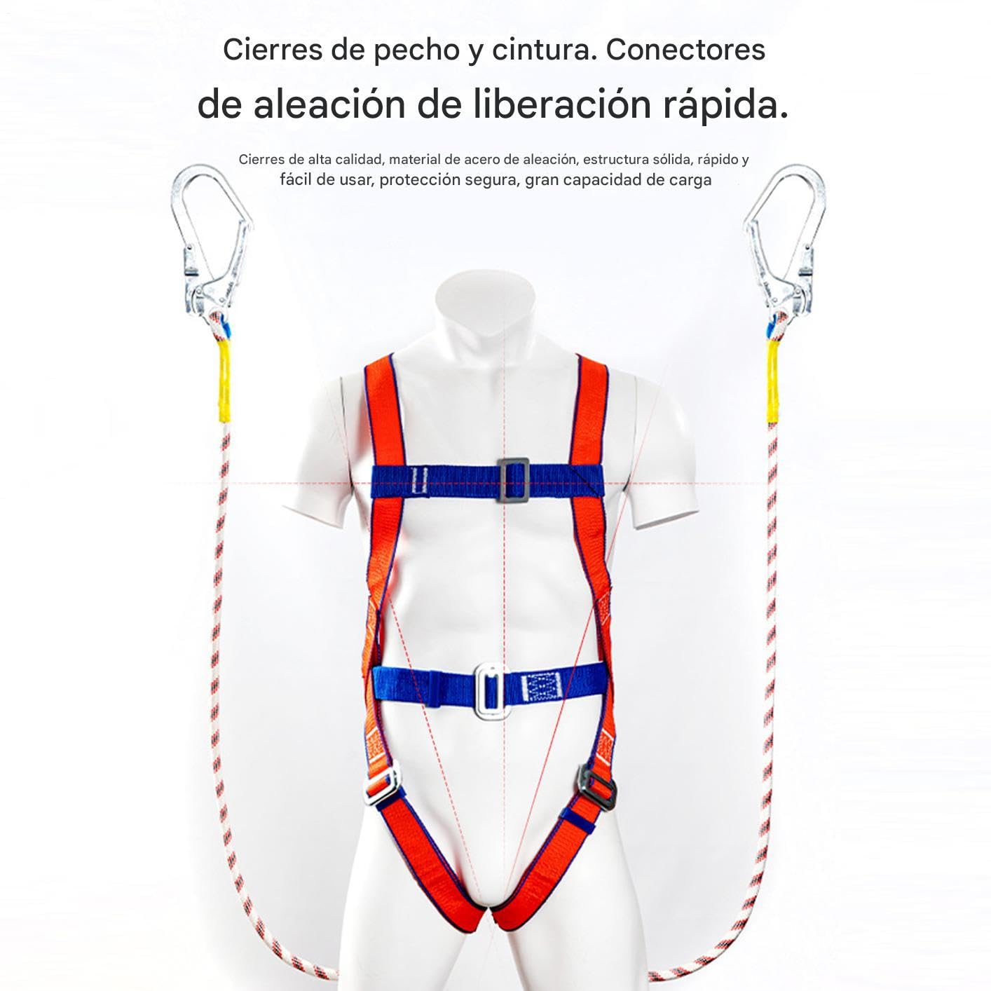 Arnés De Escalada | Equipo Completo De Arnés De Seguridad Resistente Para Trabajos En Altura En Cubiertas,Accesorios de Trabajo Impermeables de Liberación Rápida para Inspección de
