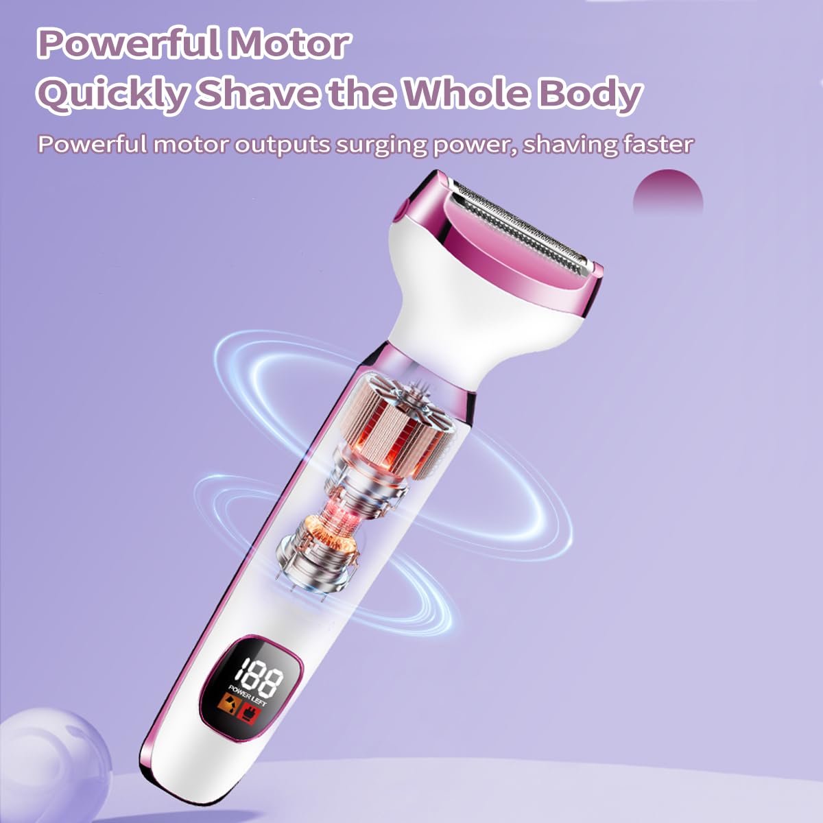 Rasoio Elettrico Donna, 5 in 1 Epilatore Viso Elettrico, Rasoio Parti Intime Donna, indolore Depilatore Elettrico Portatile per Corpo, Le Ascelle,La Linea Del Bikini,Le Sopracciglia e Il Peli Naso
