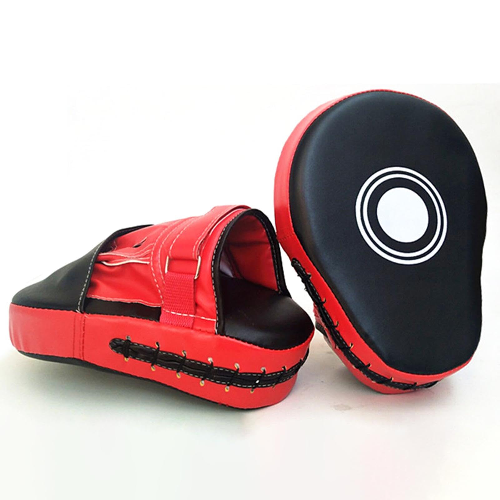 DNCG Curved Martial Arts Punch Mitts, Sparring Mitts, Boxing Gear, Thai Strike Kick Shield for Muay Thai, Karate, Athletes, Red