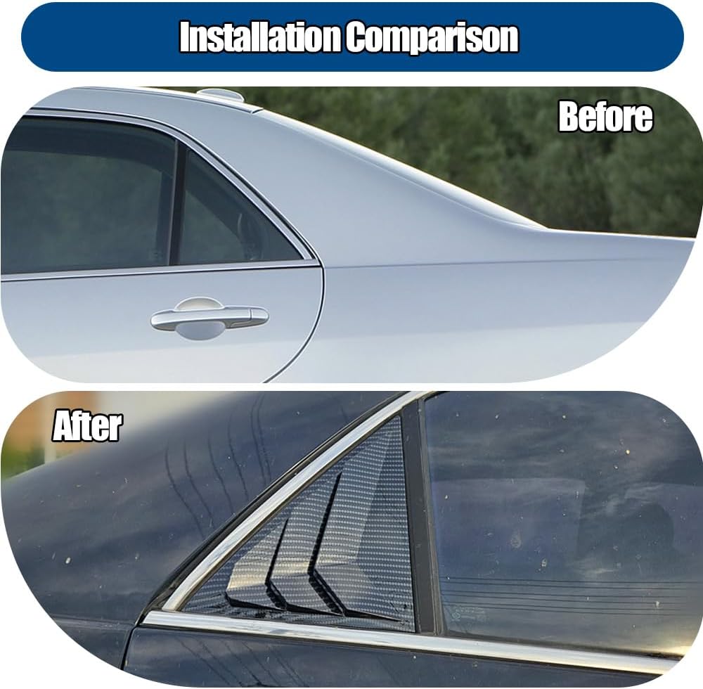 Window Louvers Fits for 7th Gen Honda Accord 2003 2004 2005 2006 2007 Accessories Rear Side Window Louvers Windshield Sun Shade Cover Auto Exterior Decoration Trim Accessories(Carbon Fiber)