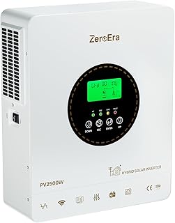 Hybrid Wechselrichter 12V 1800W, Solar Hybrid Wechselrichter, Reiner Sinus,Unterstützt Batterielosen Betrieb, 12V DC bis 230V AC, Integrierter MPPT-Laderegler, Ideal, BMS-Schutzsystem(12V 1800W)