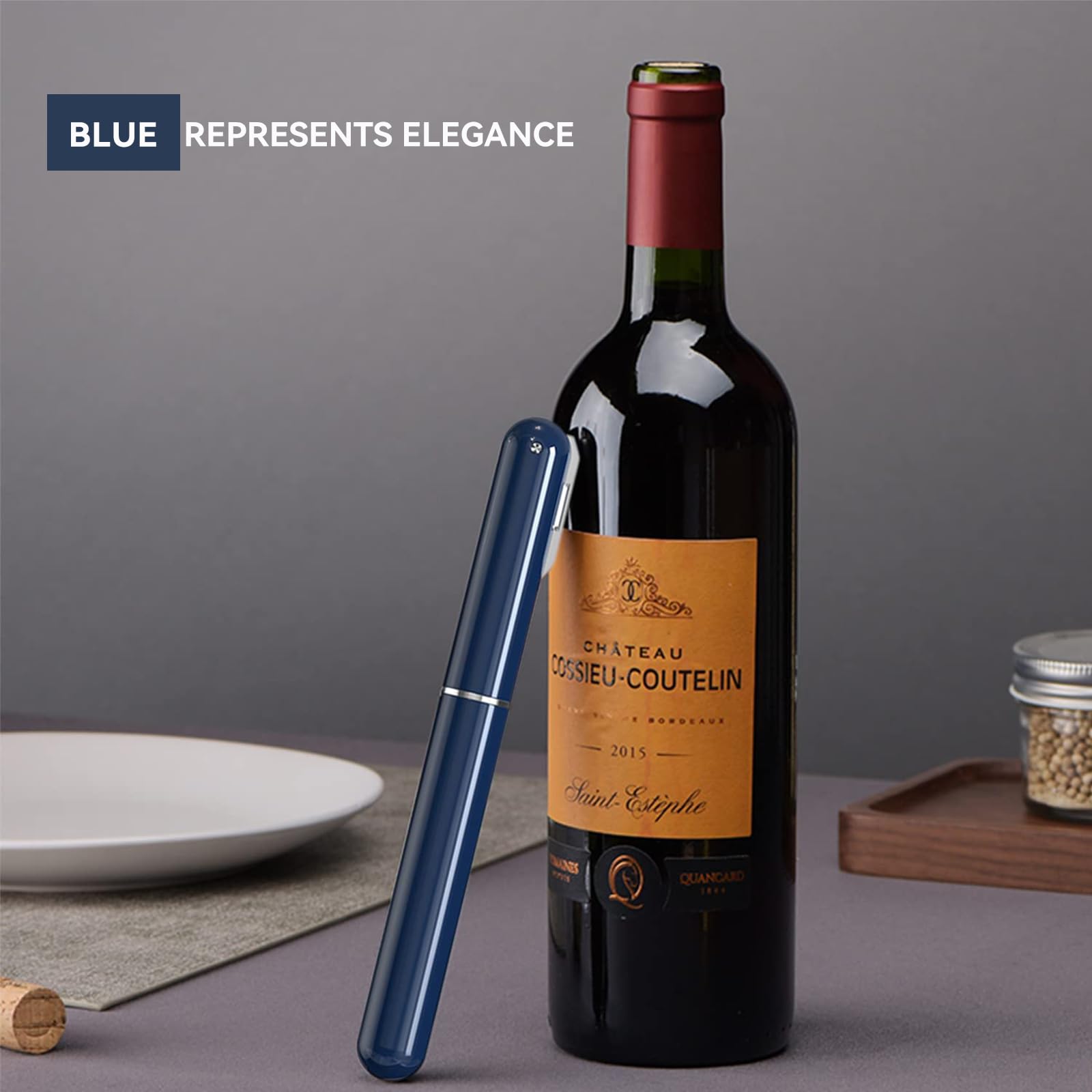 Apribottiglie Per Vino Con Pompa Ad Aria | 2 In 1 Con Tagliacapsule | Portatile Per Viaggi E Regali