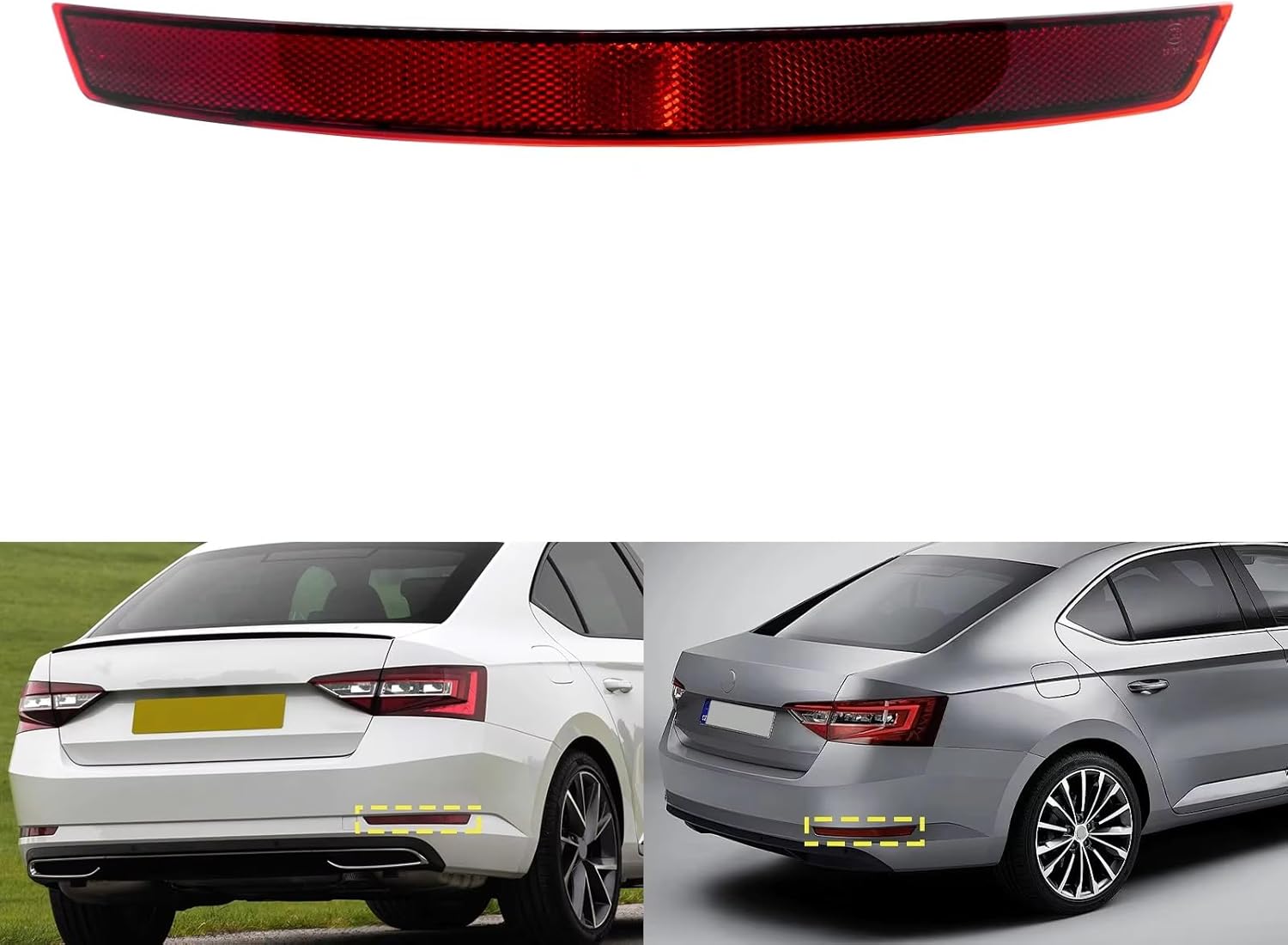 リアバンパー ライトリフレクター ランプ レッドレンズ リアバンパーリフレクターカバー 右 3V5945106 Compatible