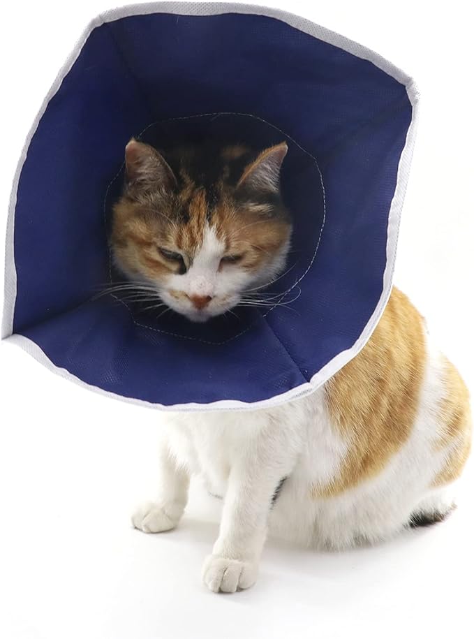 QIYADIN Soft Cat Recovery Collar Cat Cone E Collar Nonwoven Fabric Elizabethan