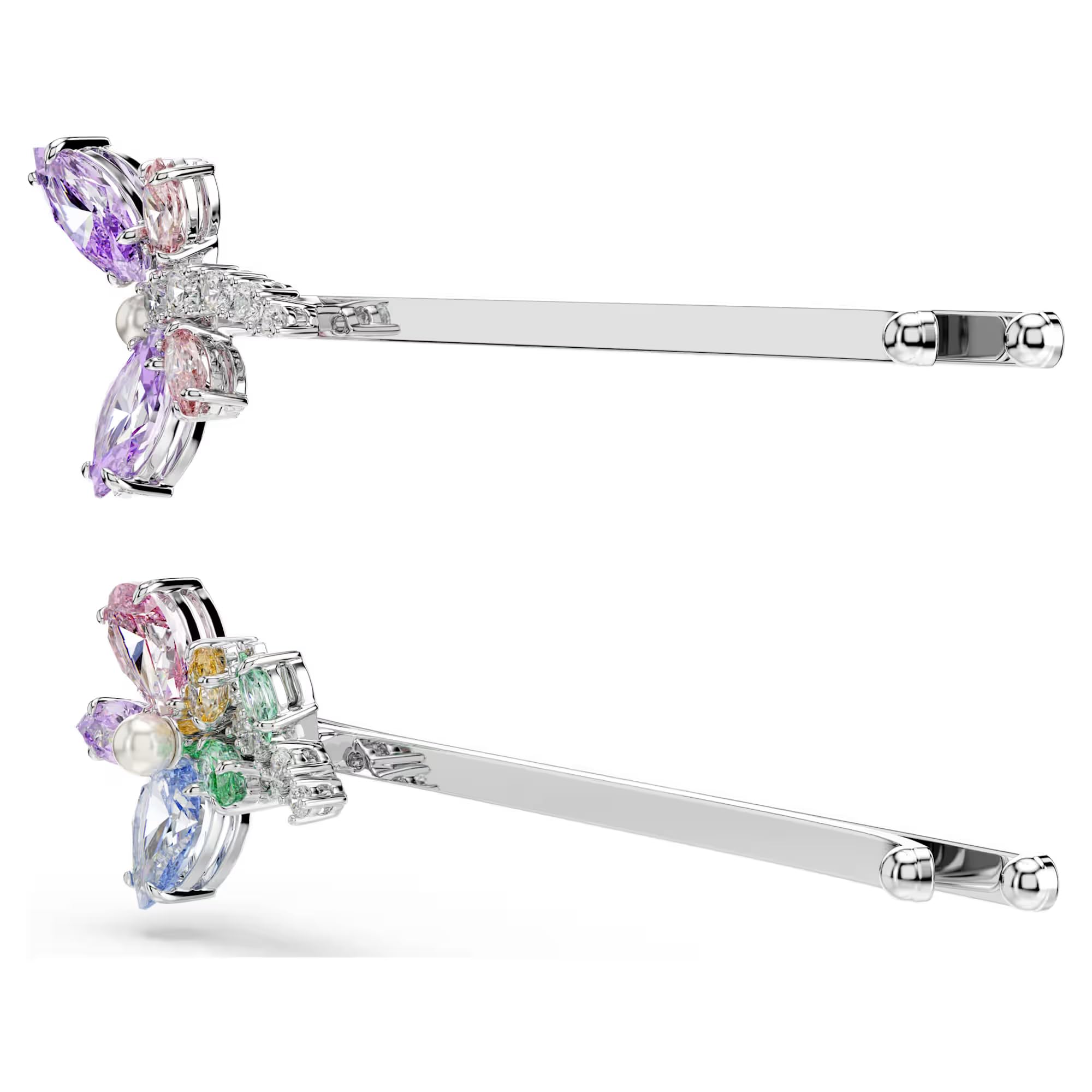 Swarovski Épingle à cheveux Ariana Grande x Swarovski, coupe mixte, Libellule, fleur, multicolore, plaqué rhodium