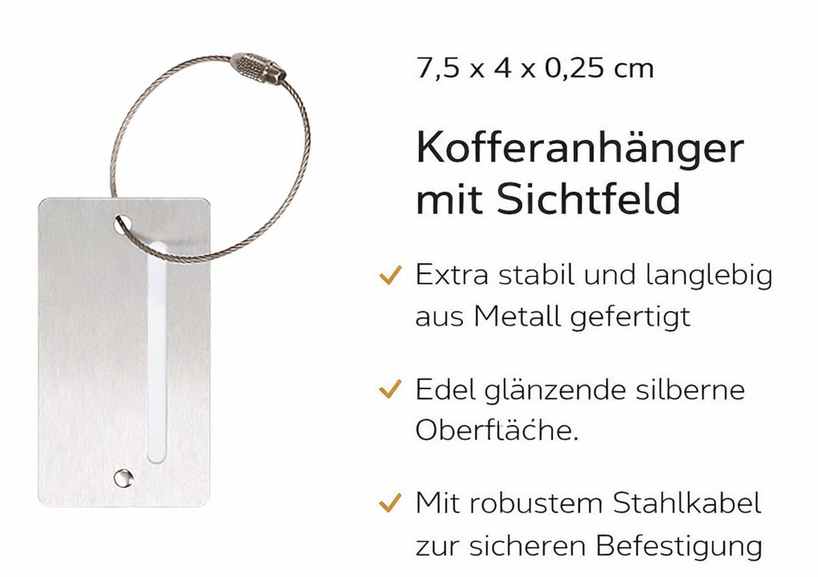 ALUMAXX 45293 Businesstrolley Gravity, Reisekoffer mit Overnight Fach, Fächermappe, TSA Schloss, Aluminium Trolley mit 4 Rollen, Koffer 44 x 42 x 22,5 cm, schwarz + ALASSIO Aluminium Kofferanhänger