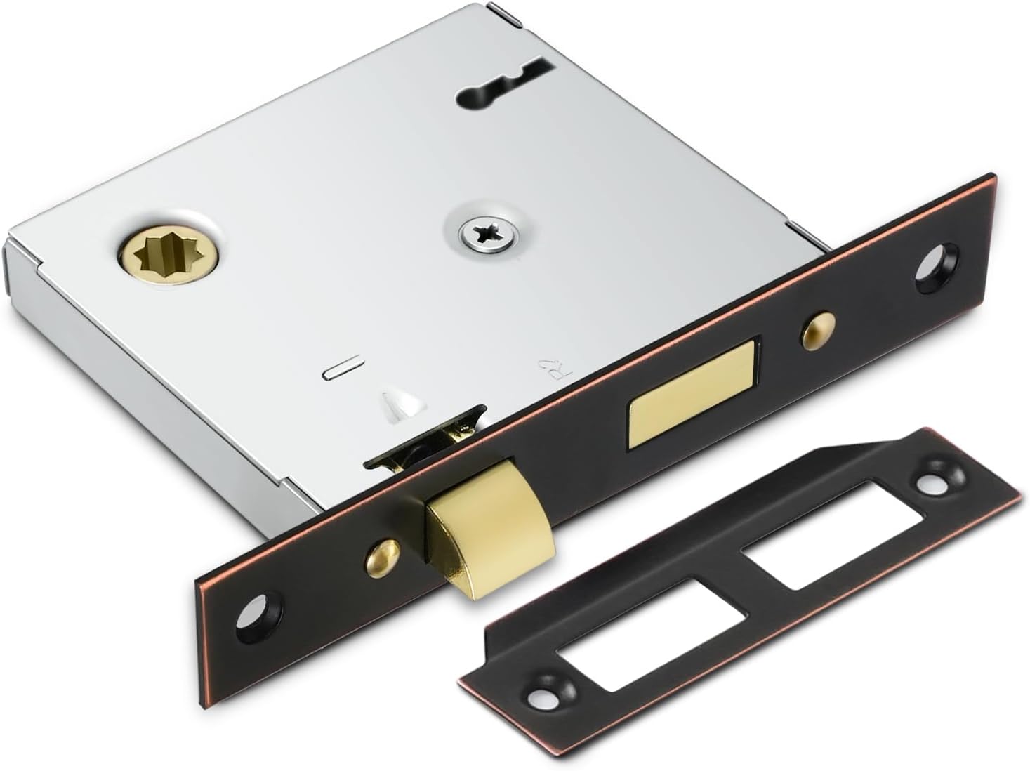 Mortise Lock for Replacement Antique Door Knob Sets, Fits 1-3/8 in.-1-3/4 in. Interior Doors, Oil Rubbed Bronze, 1 Pack