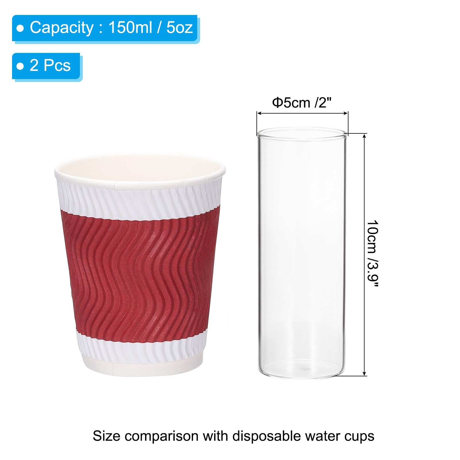 PATIKIL Glass Cylinder Vase - Image 2