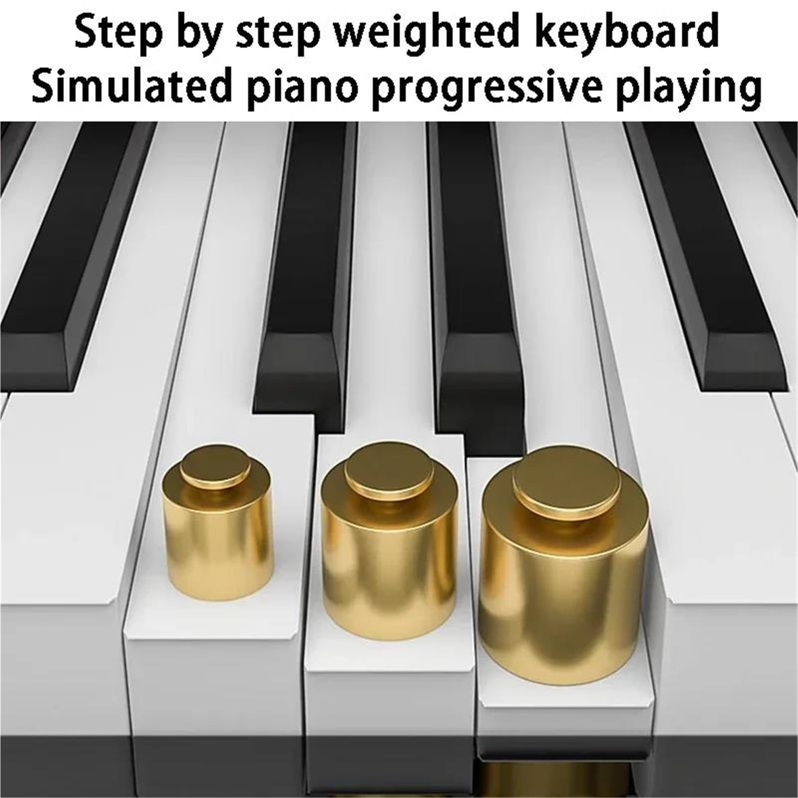 Tastiera Elettronica Pianoforte Elettronico A 88 Tasti Per Principianti Organo Elettronico Strumenti A Tastiera Professionali Per Adulti Pianoforti Portatili Con Step(Bk)