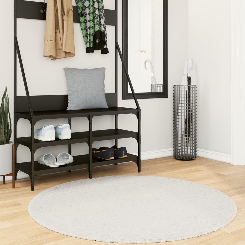 Tapis à poils courts crème Ø 120 cm Oviedo en polyester doux