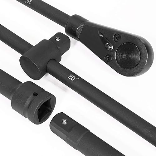 Miniatura 4 de Stark USA Juego de llaves de impacto SAE Jumbo de 21 piezas, barra de extensión de 1 pulgada, enchufe Cr-Mo de 6 puntos con estuche de transporte