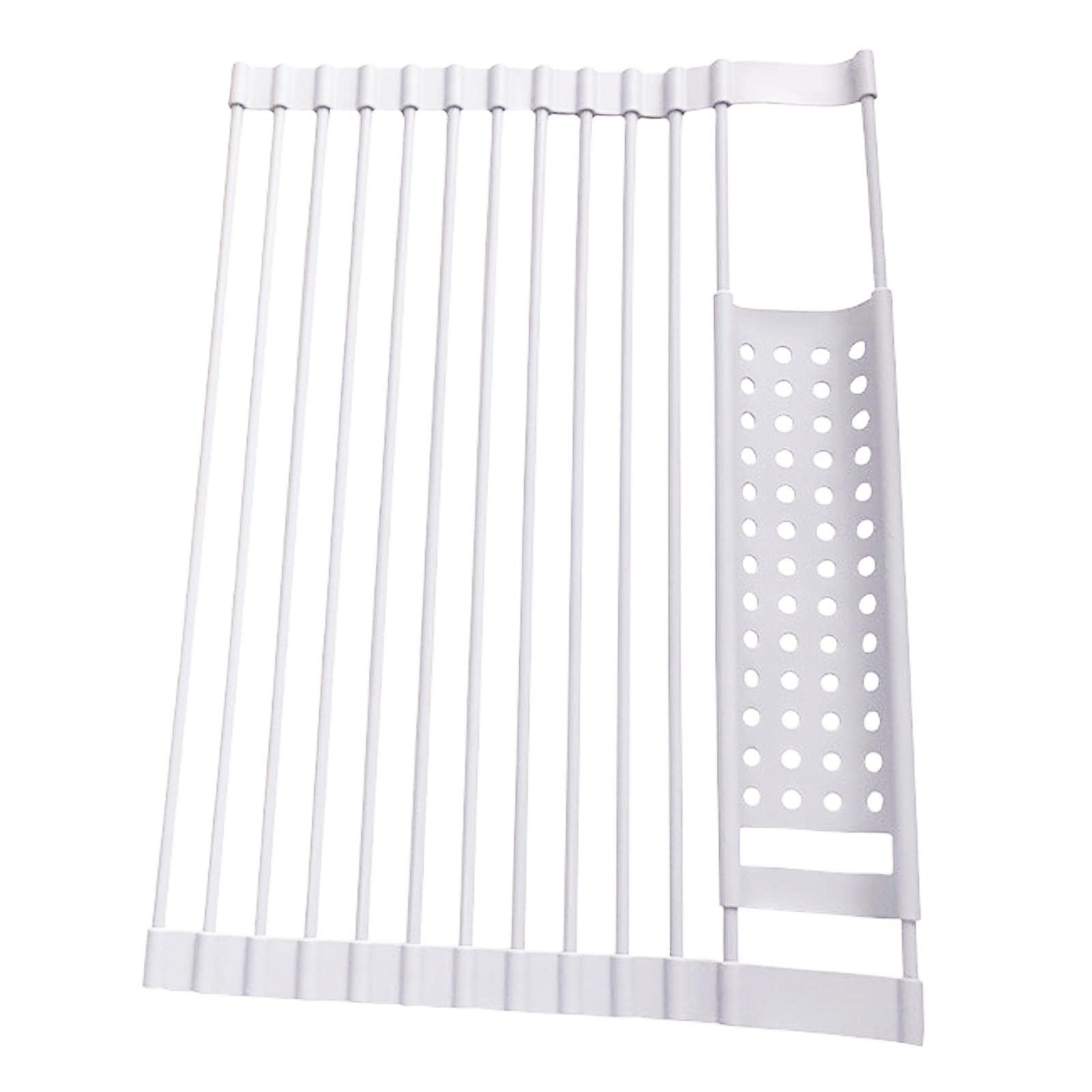 kowaku Escurridor de Platos Enrollable Plegable, escurridor de Platos portátil para Vasos, Utensilios, Gris Blanco S