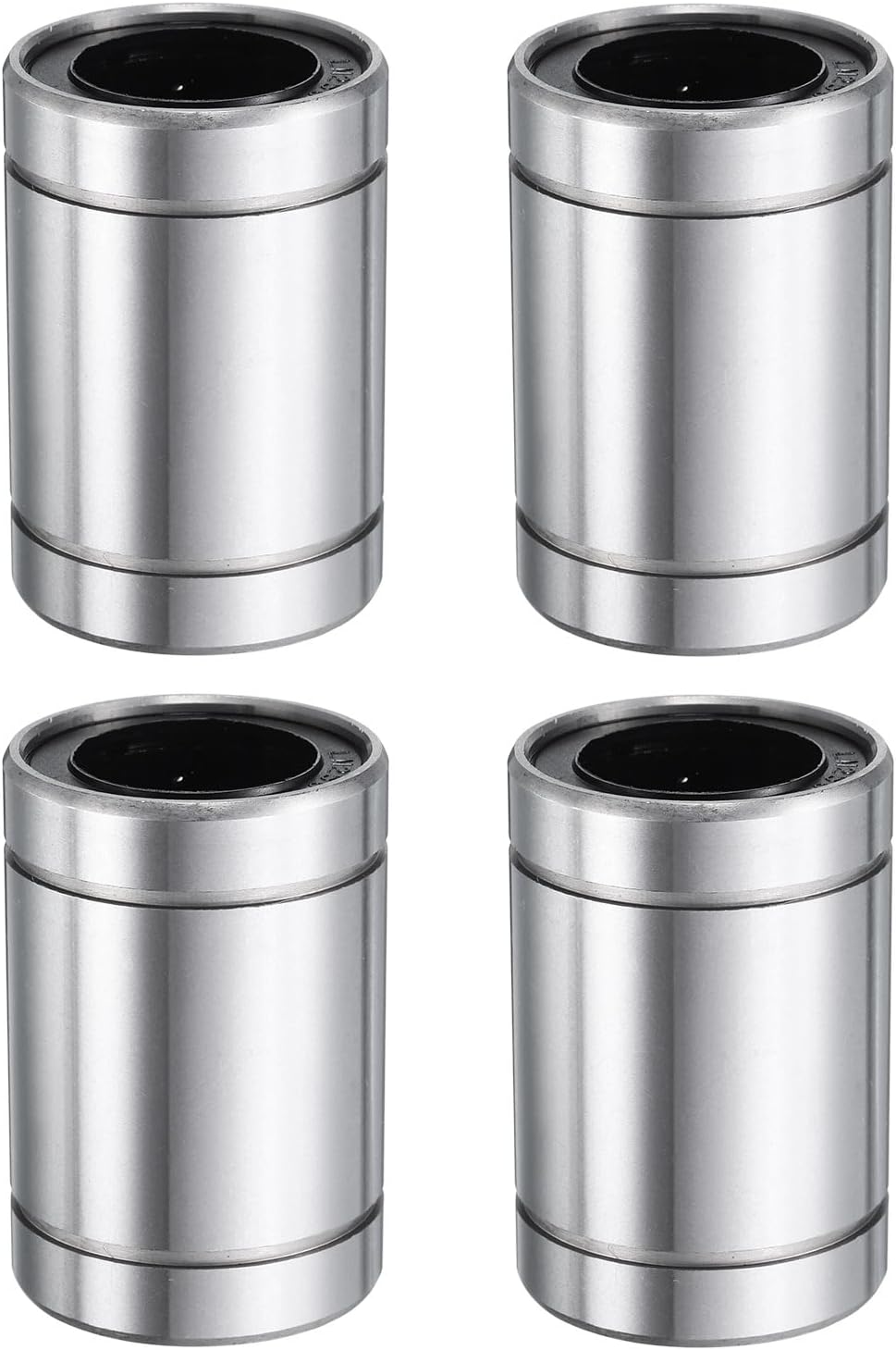 uxcell 4Pcs LM25UU Linear Bearing 25mm Bore 40mm OD 59mm Length Linear Ball Bearings Double Side Rubber Sealed Bearing Steel for CNC Machine 3D Printer Food Packaging Machine