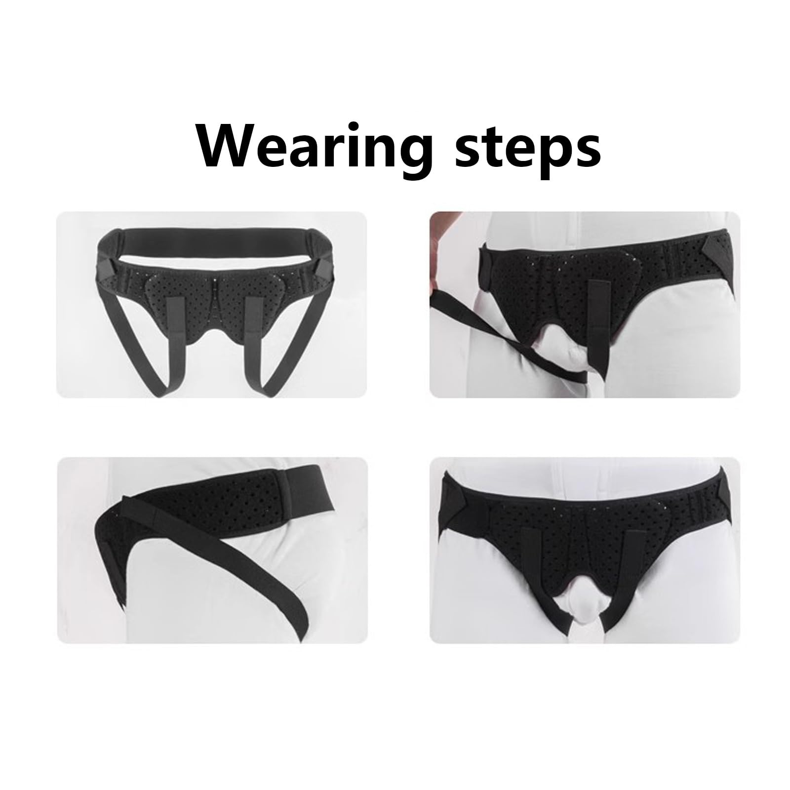 Ernia Inguinale Uomo, Cinto Erniario, Fascia Ernia Ombelicale, Cuscinetto Compressione Rimovibile Cinturino Inguinale Regolabile con Tessuto Traspirante Nido D'ape Per Alleviare Il Disagio ernia(Black