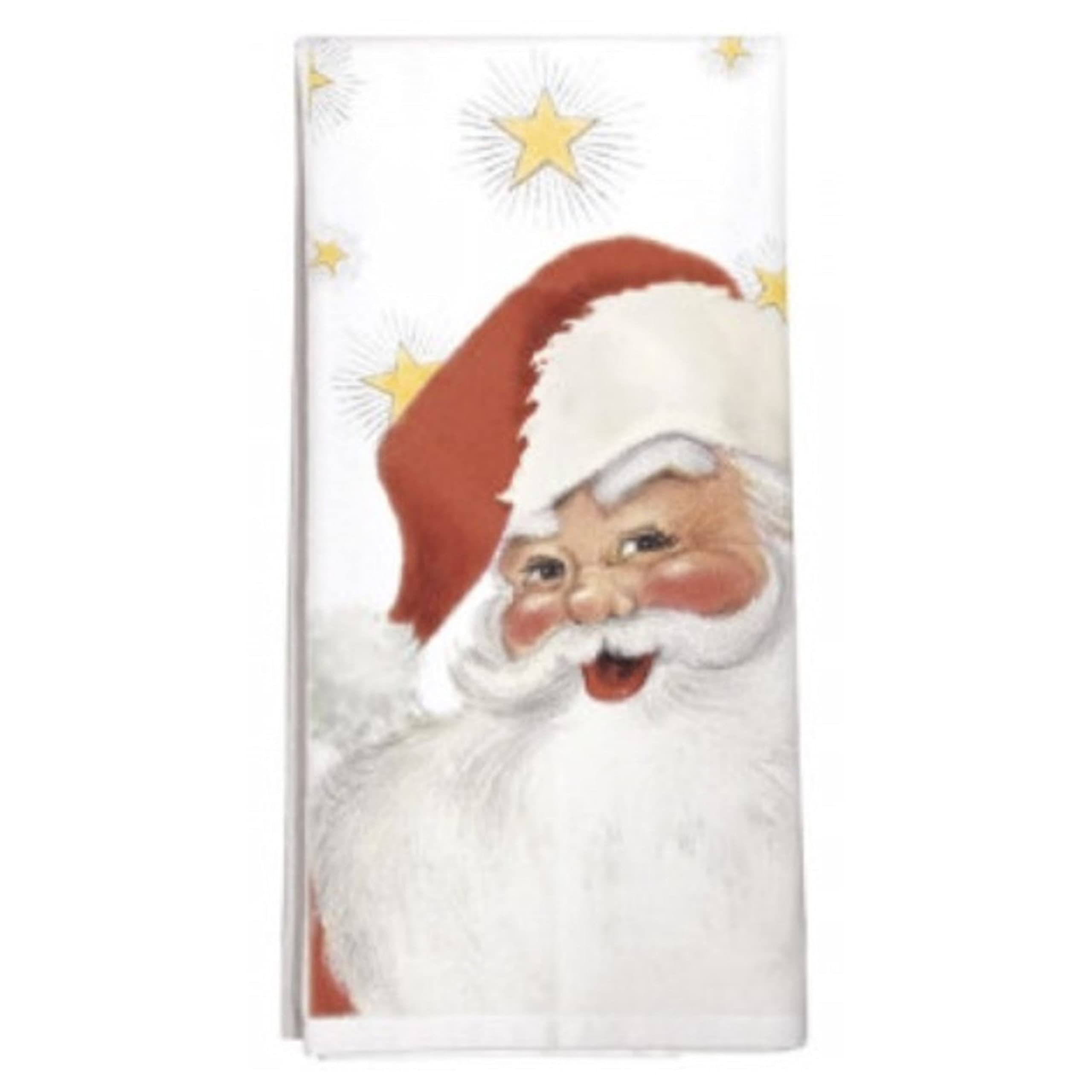 Montgomery Street SLTT229 Santa Stars Flour Sack Dish Towel 30 Inches Square
