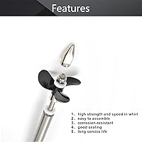 Vista 3 de Bettomshin Eje de transmisión con hélice y junta universal para barco RC, eje de L100 mm, manga L50 mm, hélice D36 mm, apto para eje de motor