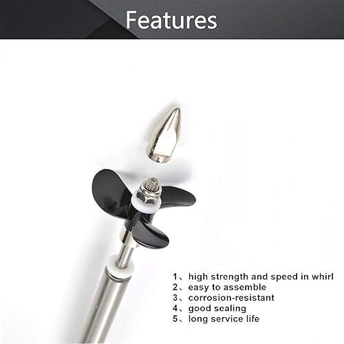 Miniatura 3 de Bettomshin Eje de transmisión con hélice y junta universal para barco RC, eje de L100 mm, manga L50 mm, hélice D36 mm, apto para eje de motor de