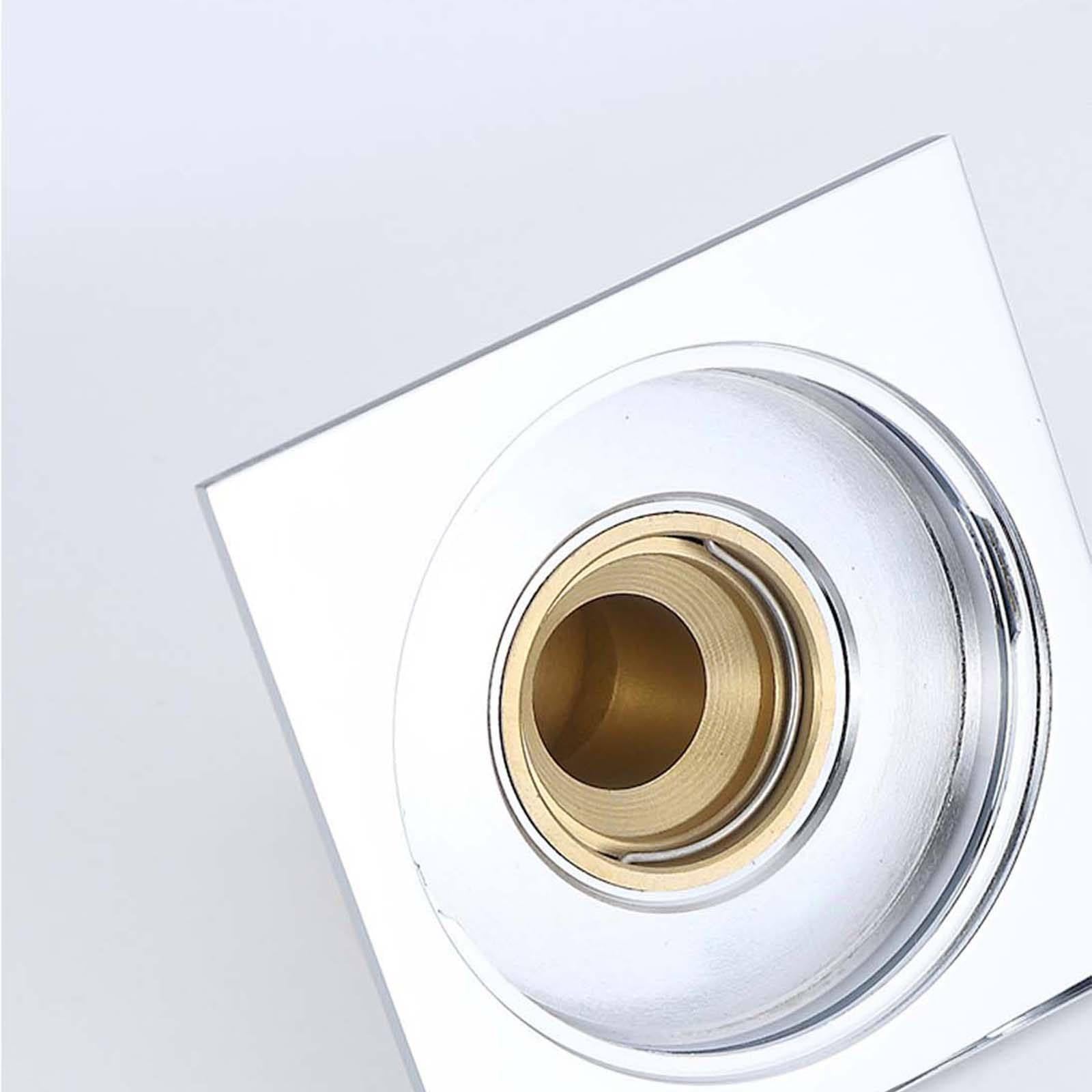 Bonde Douche Laiton Siphon Douche Placage Bonde de Douche Joint d'eau Profonde Bonde Douche Extra Plate 100 * 100mm Siphon de Sol pour Salle de Bain, Cuisine, Toilettes