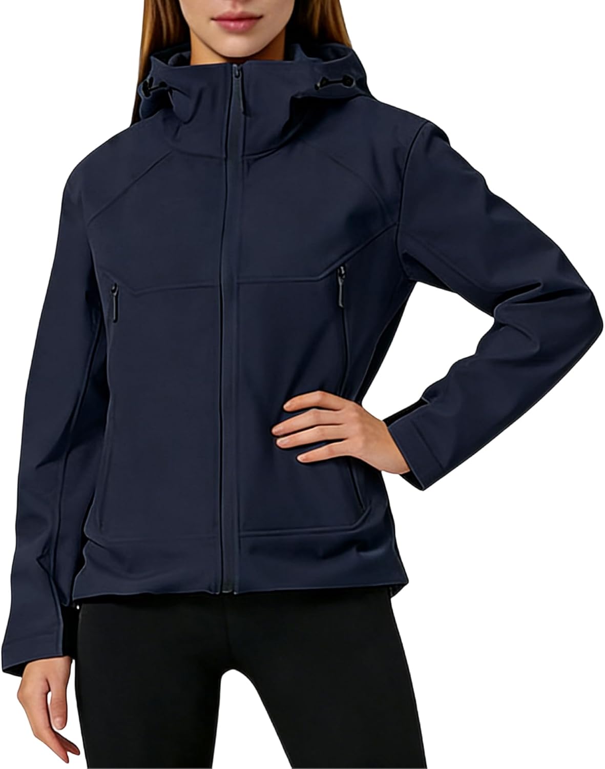 Women's Jacket Hoodie Spring Fleece Jacket Waterproof Lightweight Jackets Windproof Coat for Hiking Camping