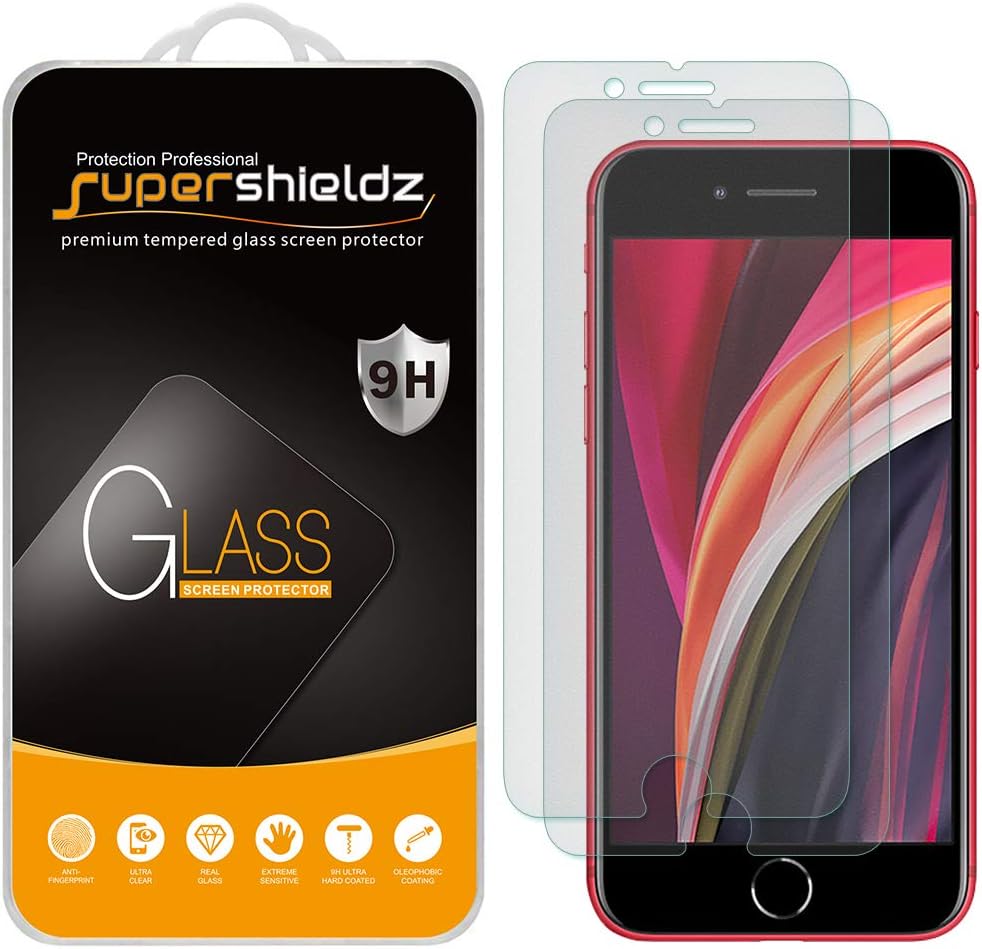 Supershieldz (2 Pack) Anti Glare (Matte) Tempered Glass Screen Protector for iPhone SE (2022 3rd Gen /2020 2nd Generation), iPhone 8/7/ 6S / 6 (4.7 Inch), Anti Scratch, Bubble Free
