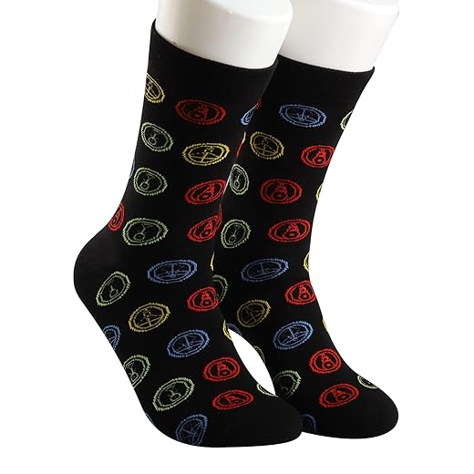 TOBGBE 2 Pairs Owl House Glyph Socks Owl House Fire Ice Plant Light Glyph Gift Owl House Fans Gift (Glyph Socks)