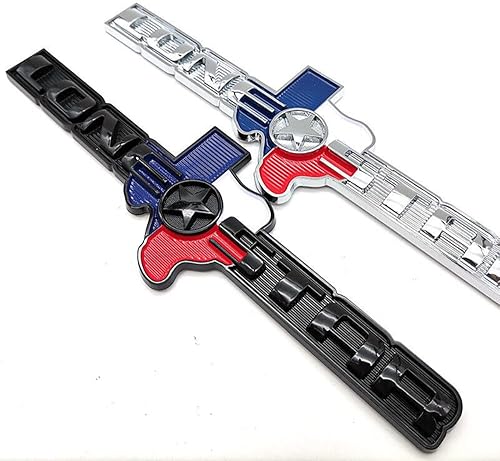 Miniatura 5 de 1 insignia de Texas con emblema 3D de Texas, para puerta trasera, rejilla, guardabarros universal para pegar en Namaplate (plata, rojo y azul)