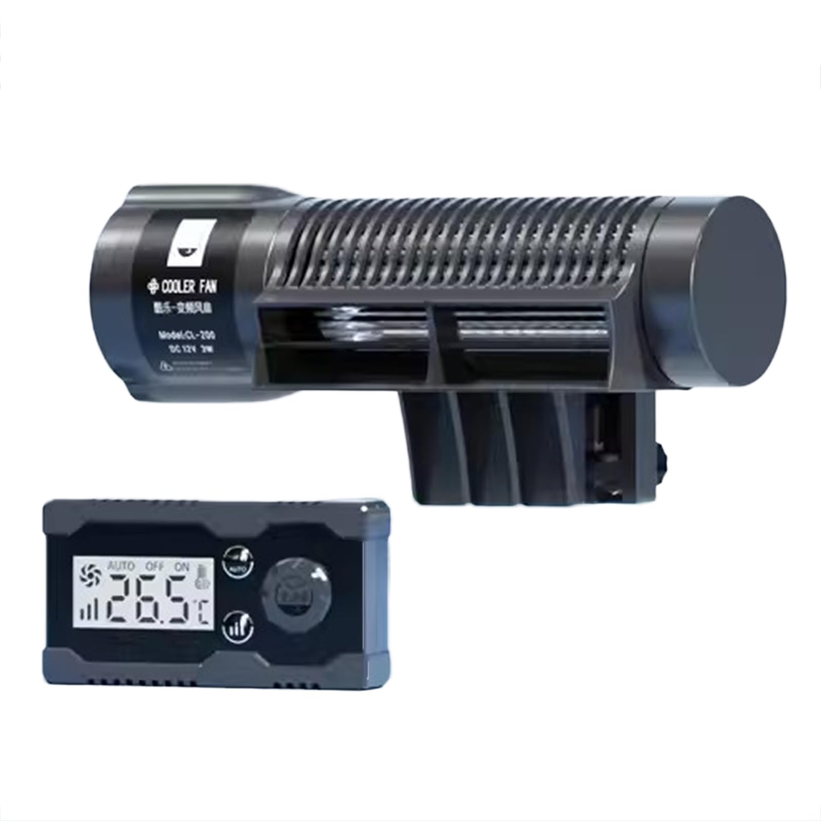 MRTKJ Enfriadores De Acuario, Ventilador De Enfriamiento Automático para Peceras, Ventilador De Flujo Cruzado con Amplio Flujo De Aire, con Controlador De Velocidad del Viento