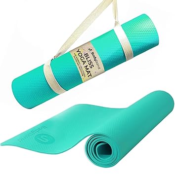 Bodyband Yoga Mat For Women & Men 4Mm With Carry Strap Eva Material Extra Thick Exercise Mat For Workout Yoga Fitness Pilates & Meditation, Anti Tear Anti Slip For Home & Gym Use, Aqua Green - Green - image, photos