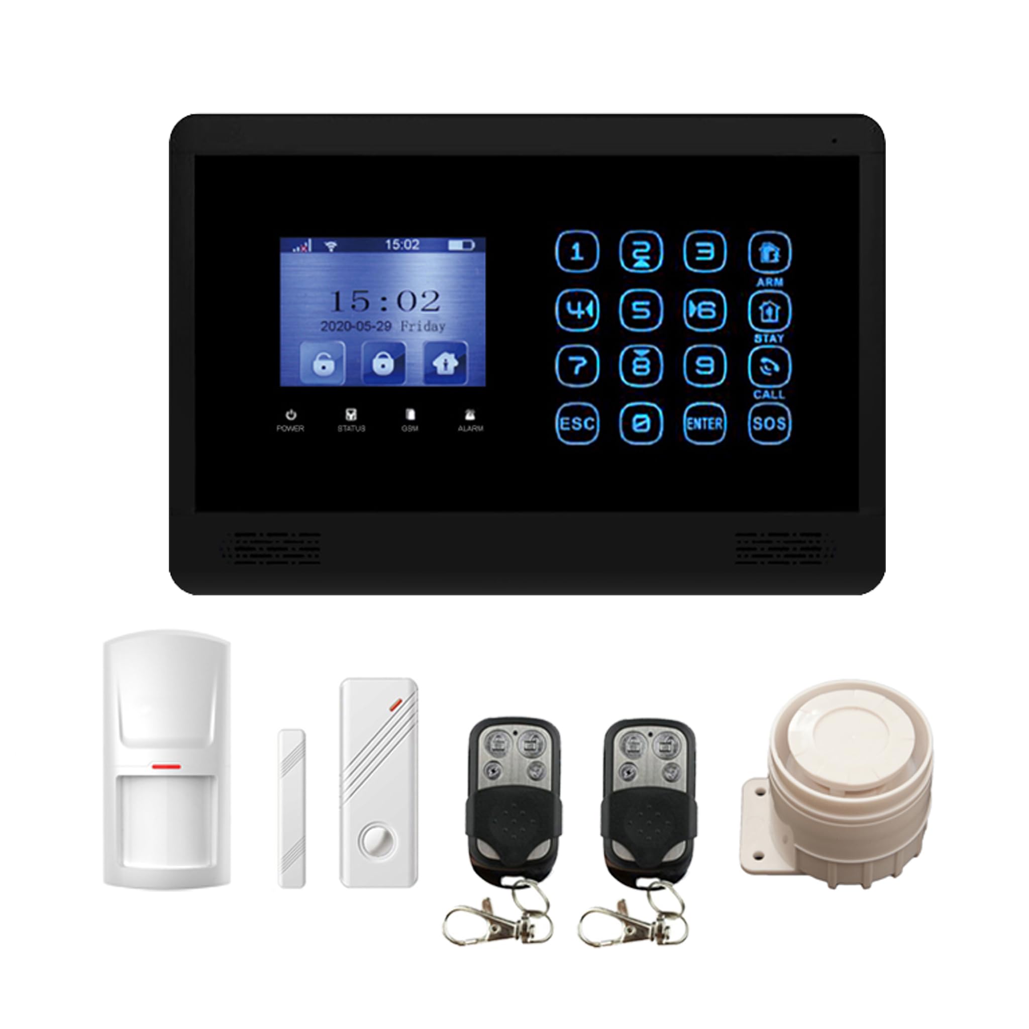 ANTIFURTO ALLARME CASA TOUCH SCREEN WIFI + COMBINATORE GSM E GESTIONE DA APP (Kit WiFi + GSM FP-M2WBX - S)