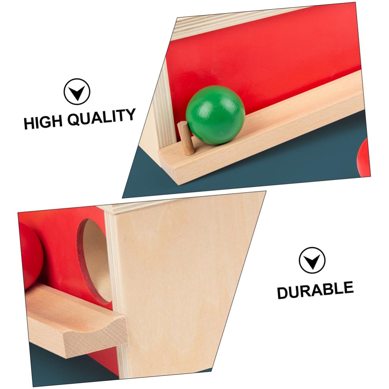 Juguete Educativo de Madera para Coordinación Mano-ojo, Bolas de Decoracion | 1 Set Rojo, Entrenamiento de Presión y Agarre, para Guardería y Juego en Casa