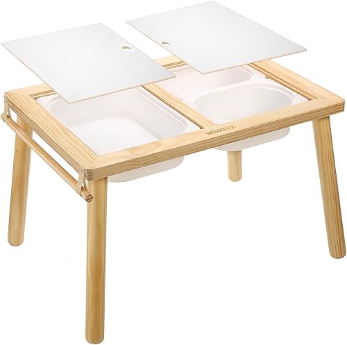 Mesa infantil para jugar, estudio, comedor, juguetes, almacenamiento, mesas sensoriales para niños pequeños, mesa de actividades con contenedores de