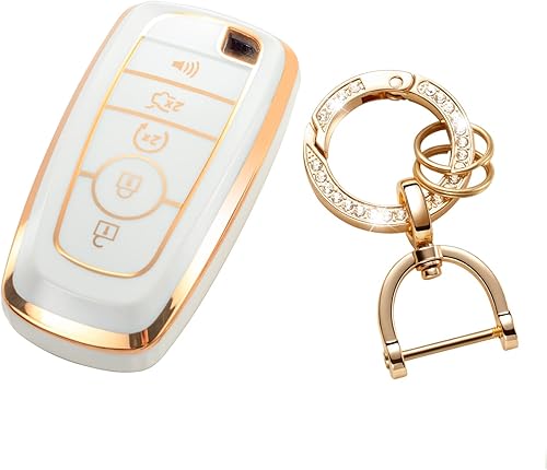 RUABIBAN Funda para llavero Ford, funda protectora compatible con F Edge Escape Expedition Explorer Fusion Mustang Ranger F-150 F-250 Smart Key