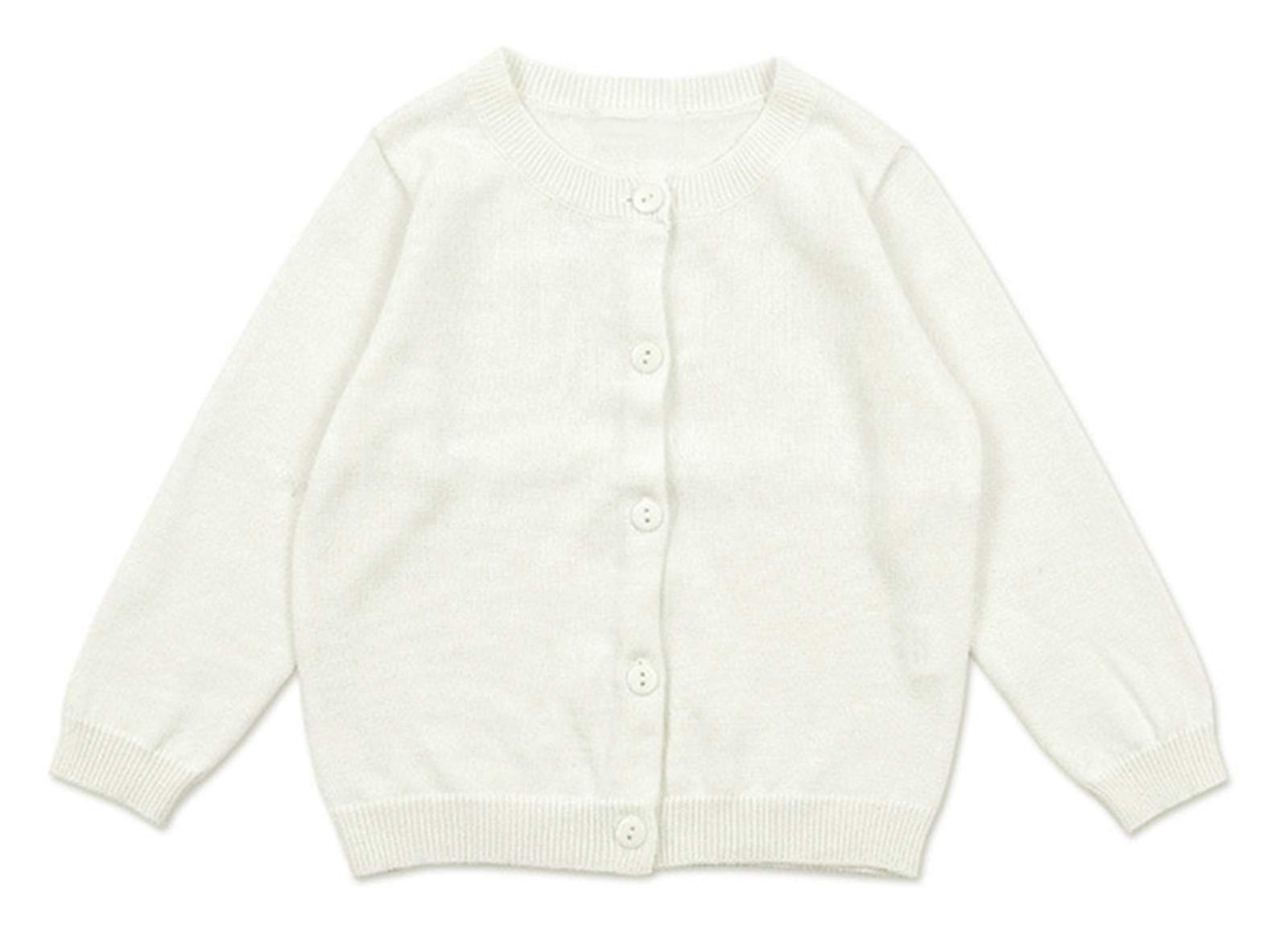 GSVIBK Baby Girls Boys Cotton Cardigan Long Sleeve Kid Button Sweater Girl Crew Neck Cardigans Uniform Sweater