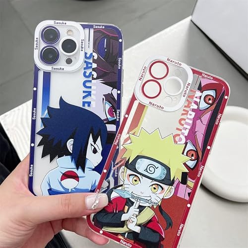 Cool Clear Japanese Anime Case For Iphone,Clear Case With Funny Anime Kawaii Ninja Pattern Design Slim Soft Silicone Protection Phone Cover (Red,12 Mini) #TOP3