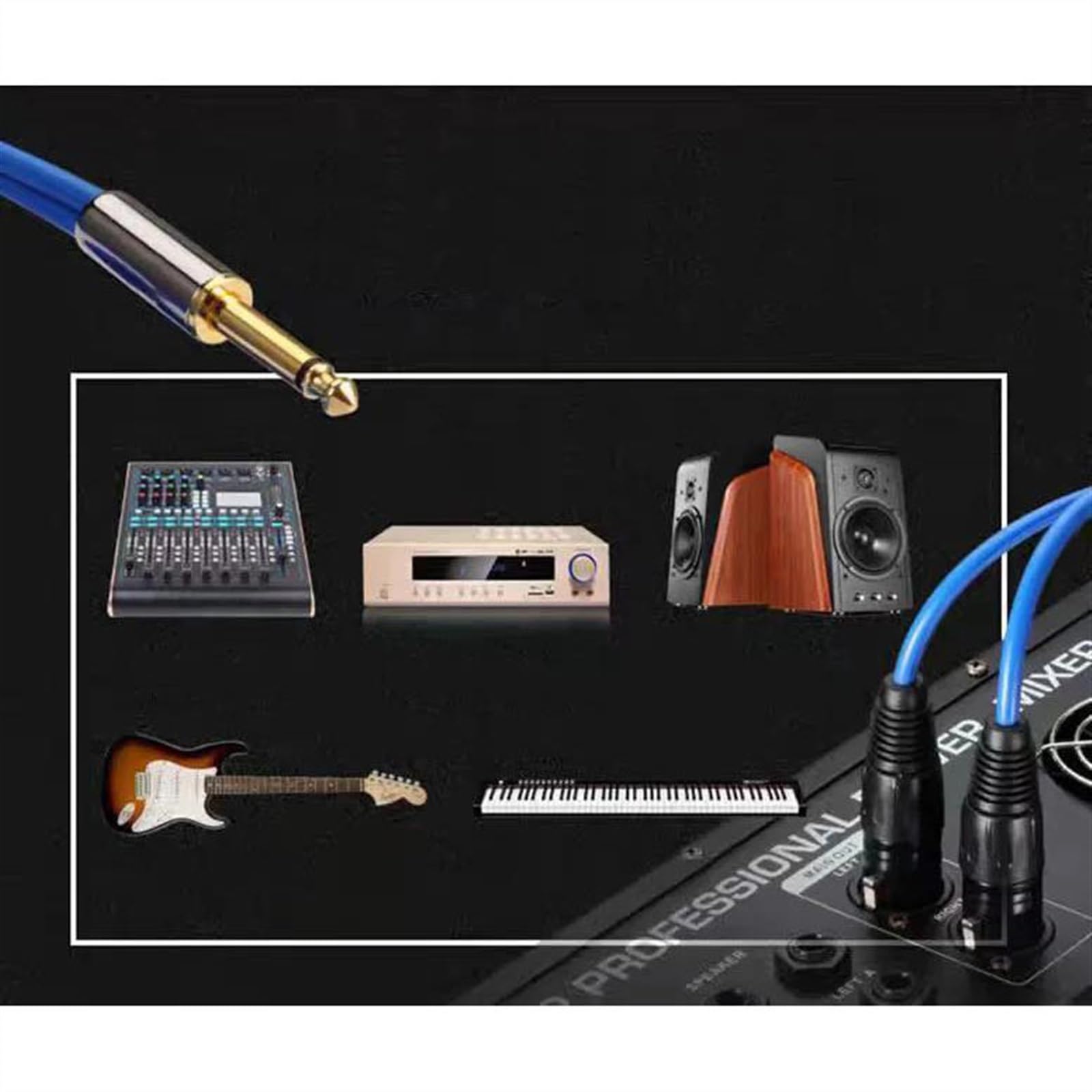 Cables para instrumentos Cable De TS Jack De 1/4 De Pulgada A 2 XLR Hembra Para Amplificador De Guitarra Cable OFC De 6,35 Mm A 3 Pines Duales(150cm)