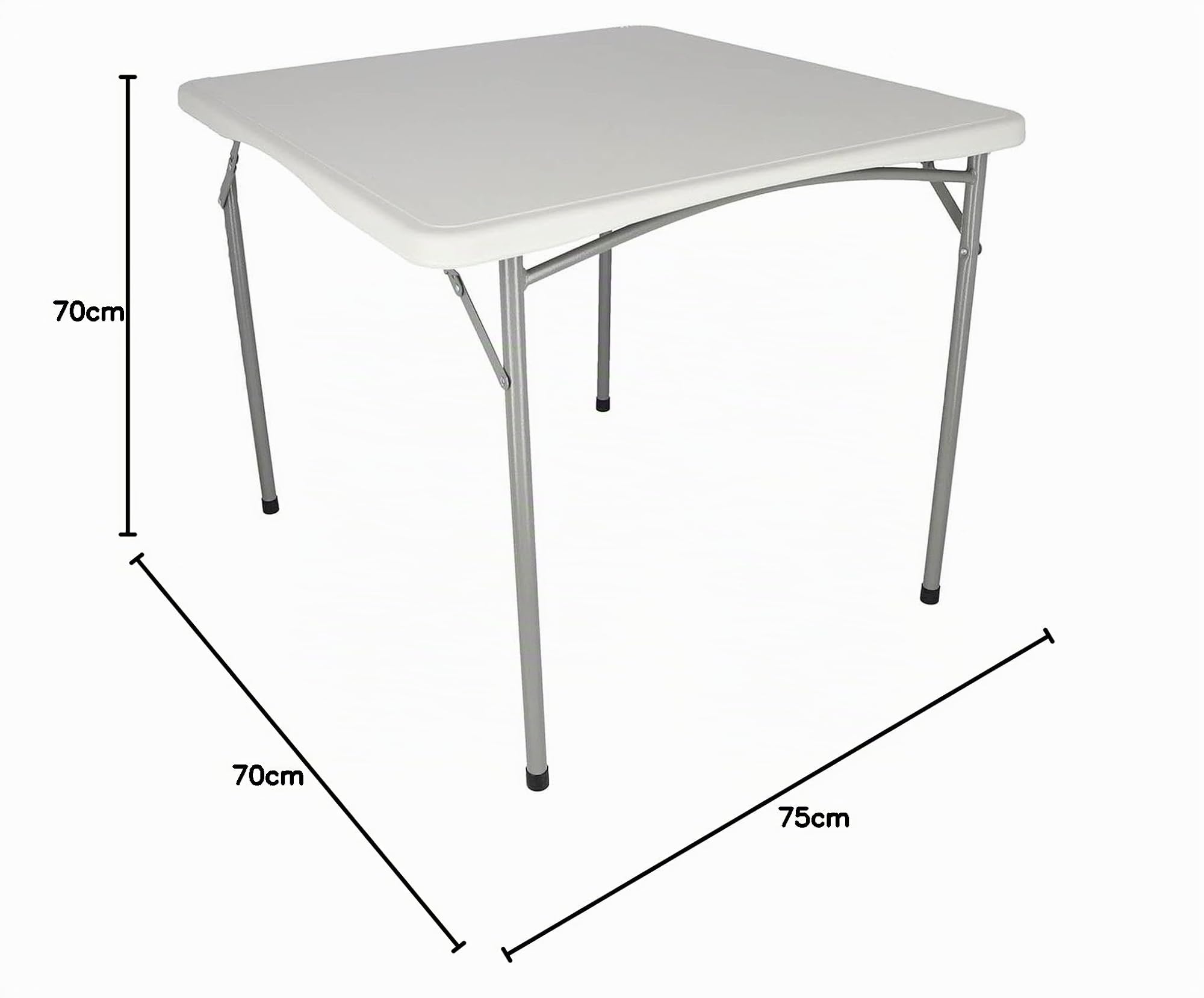 Well Home Table Pliante foramto carrée en polyéthylène 70 x 70 x 75 cm