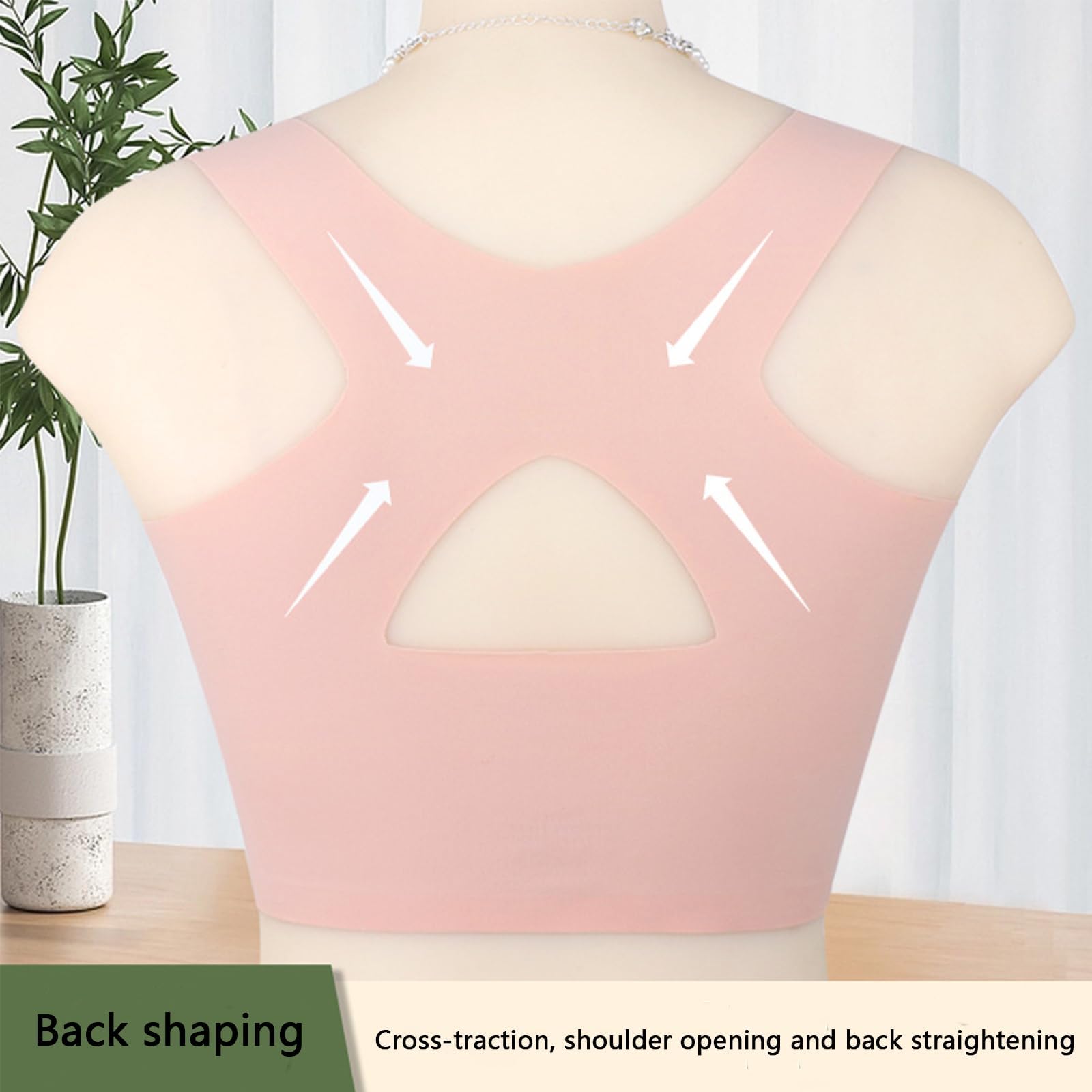 Generico Reggiseni da Donna con Chiusura Frontale, Comodi Reggiseni Modellanti con Bottoni e correttore di Postura, Reggiseno Modellante correttore di Postura