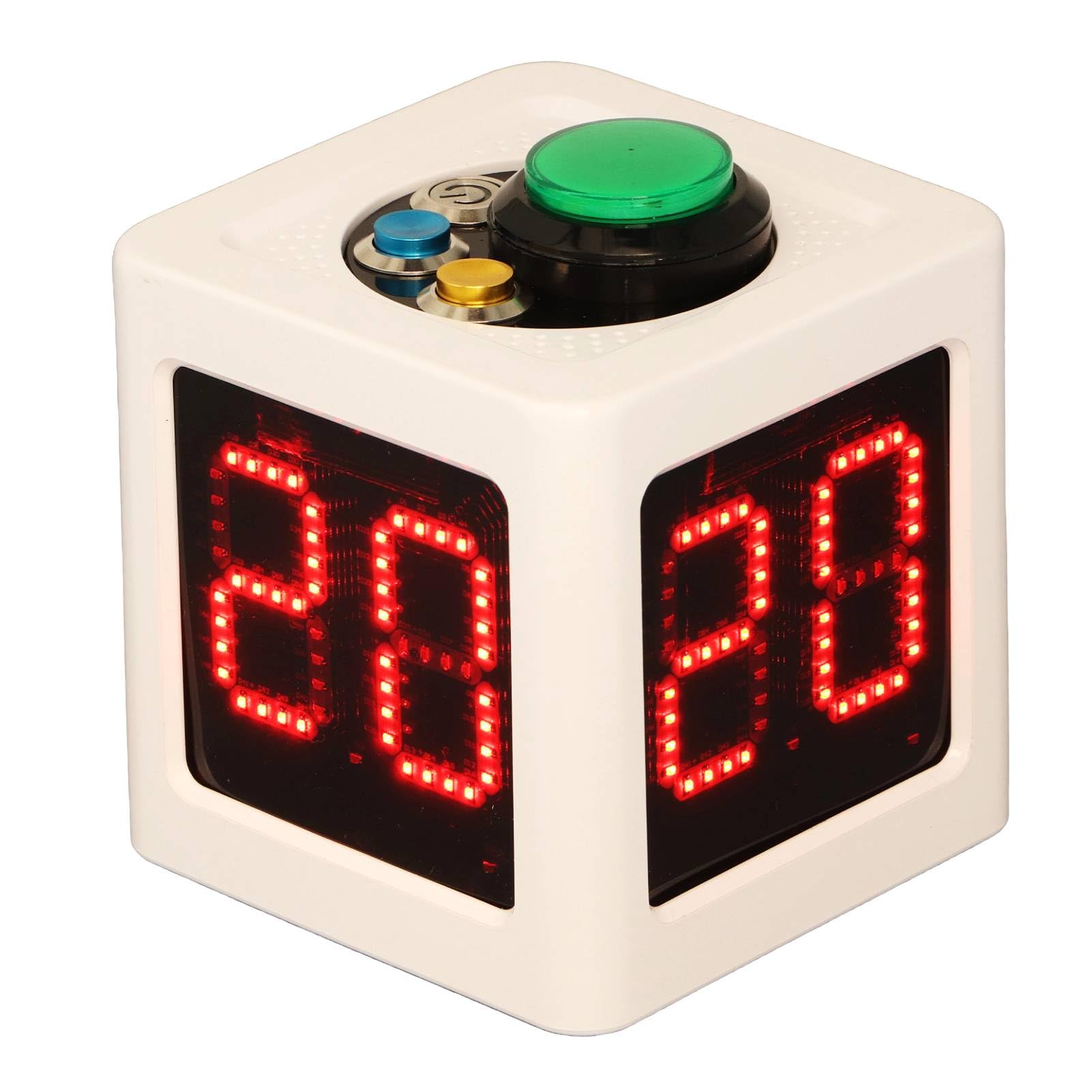 Shot Clock, Würfeltimer für Brettspiele, Poker-Countdown-Stoppuhr mit Voreingestellten Zeiten, Tragbarer, Individuell Voreingestellter Timer mit 4-seitigem LED-Display