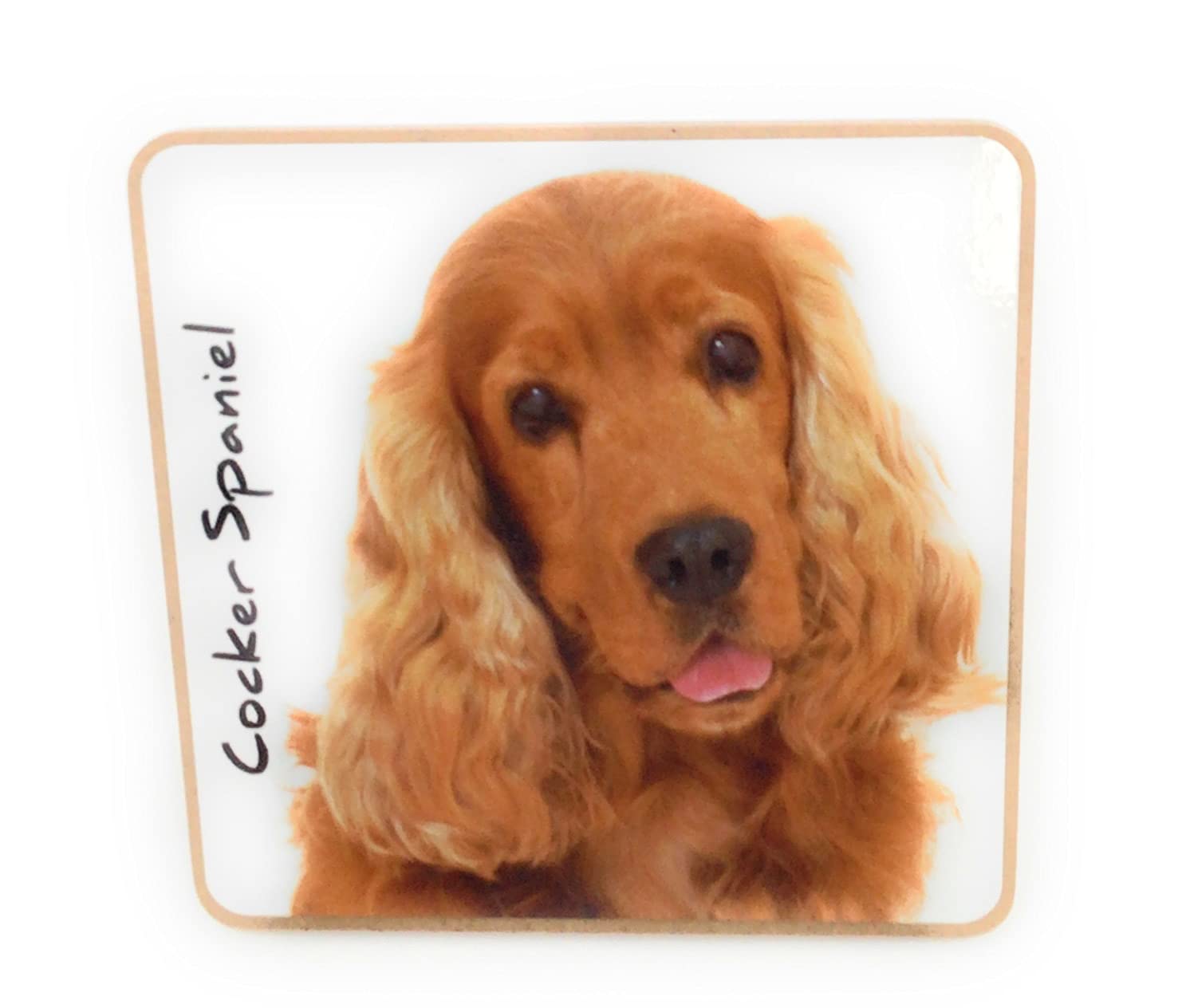 Cocker Spaniel Dog Pet Coaster For Drinks, Coffee, Tea. 9.5 x 9.5 cm. Birthday Present, Christmas Stocking Filler, Dog Dad/Mum Gift, Dog Lovers.