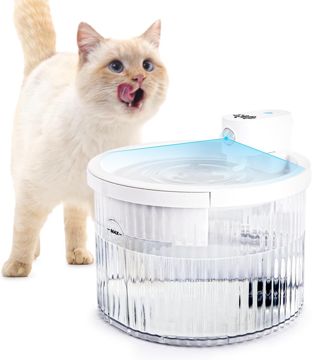 ALL FOR PAWS Wireless Cat Water Fountain, Wireless Pet Water Fountain Dog Water