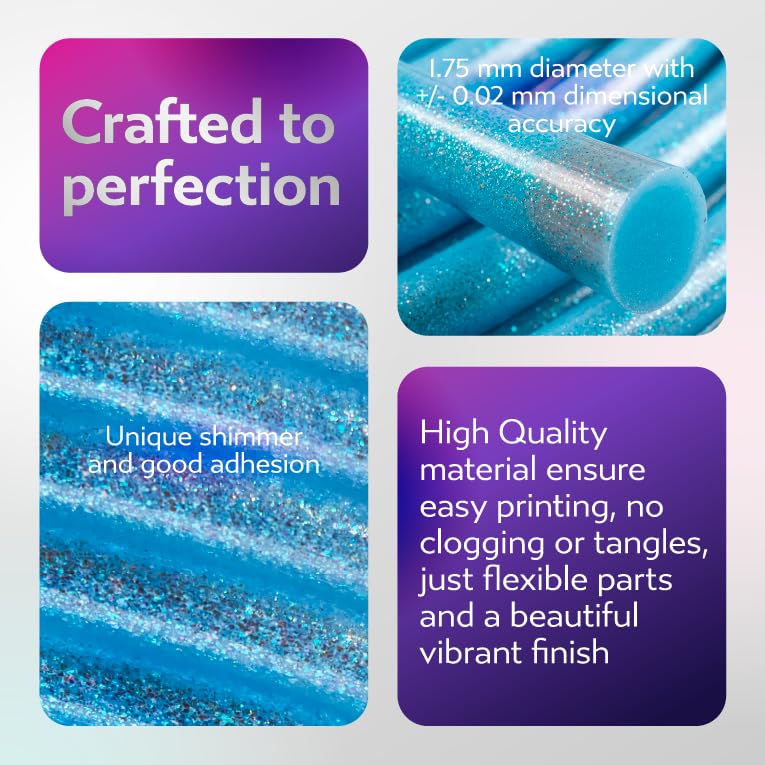 Image of Cookiecad PLA Filament Iridescent Glitter, Pale Blue Elixir, 1.75mm 1kg