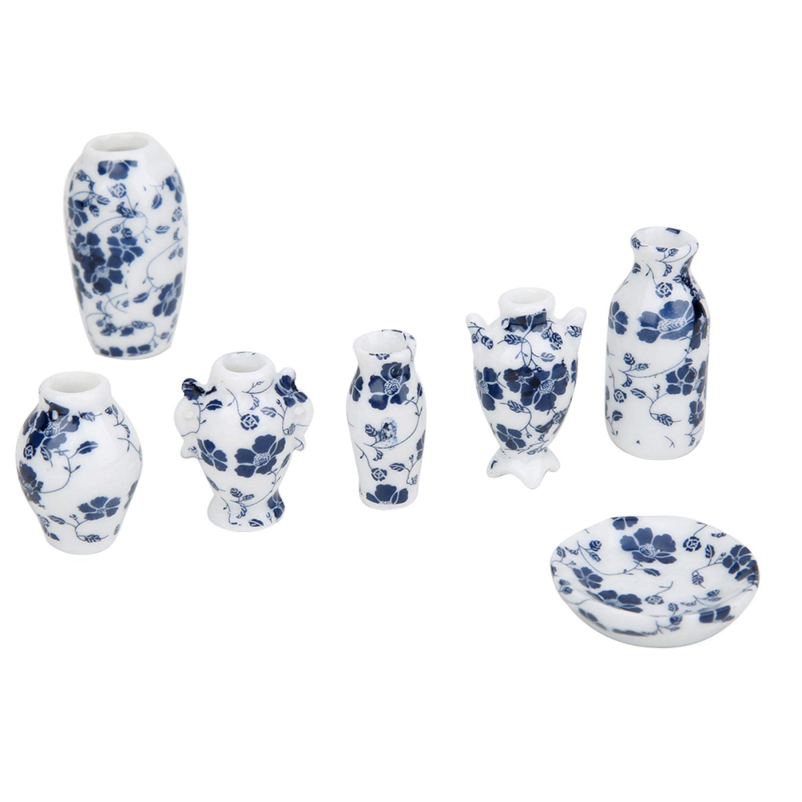 KUIDAMOSDoll House Vase Vessel Vase Mini Vase Blue and White Porcelain with A Strong Chinese Style