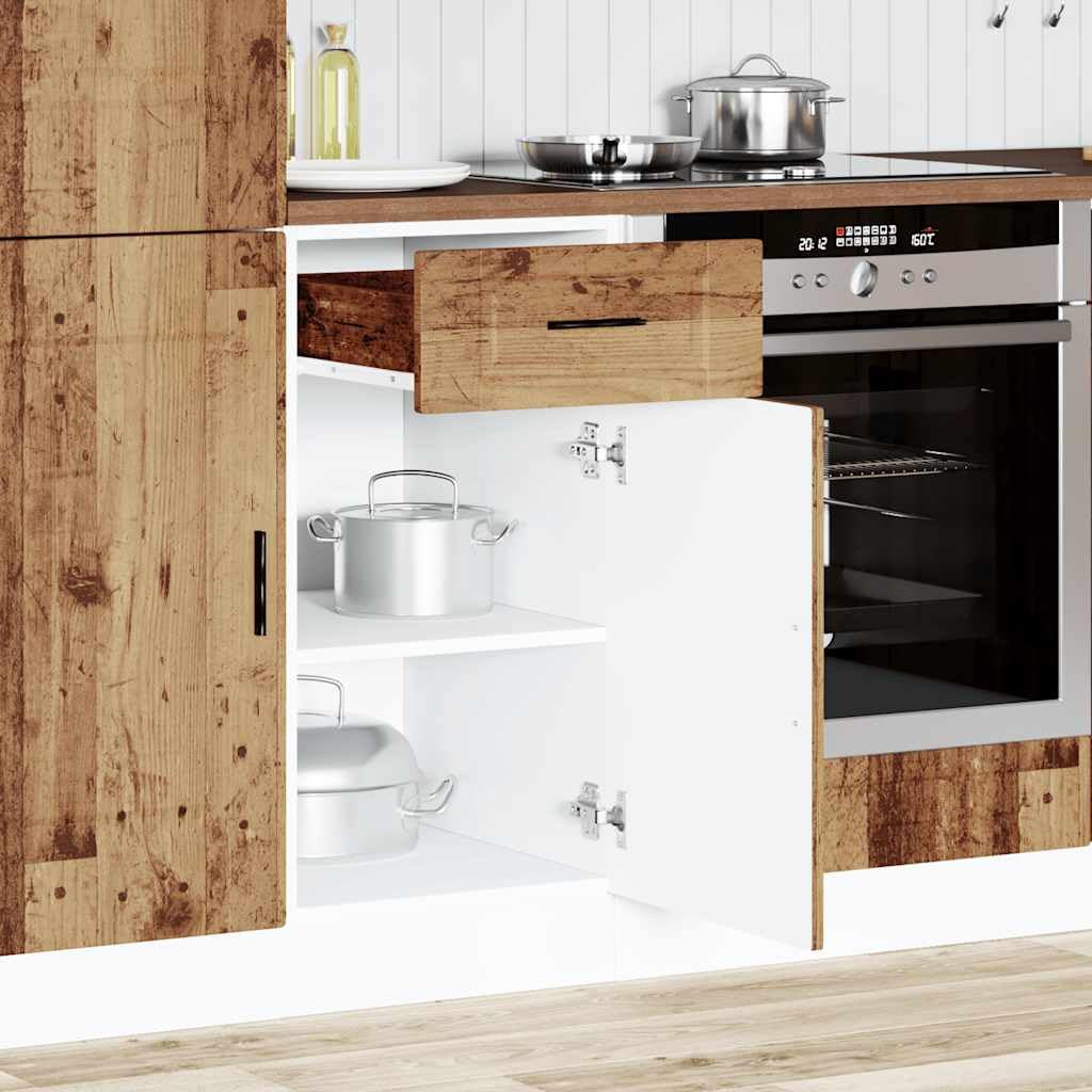 vidaXL Mueble bajo de Cocina Porto Madera Vieja Madera reconstituida, Mueble bajo de Fregadero, Mueble bajo de Cocina con cajón, Mueble bajo de Fregadero