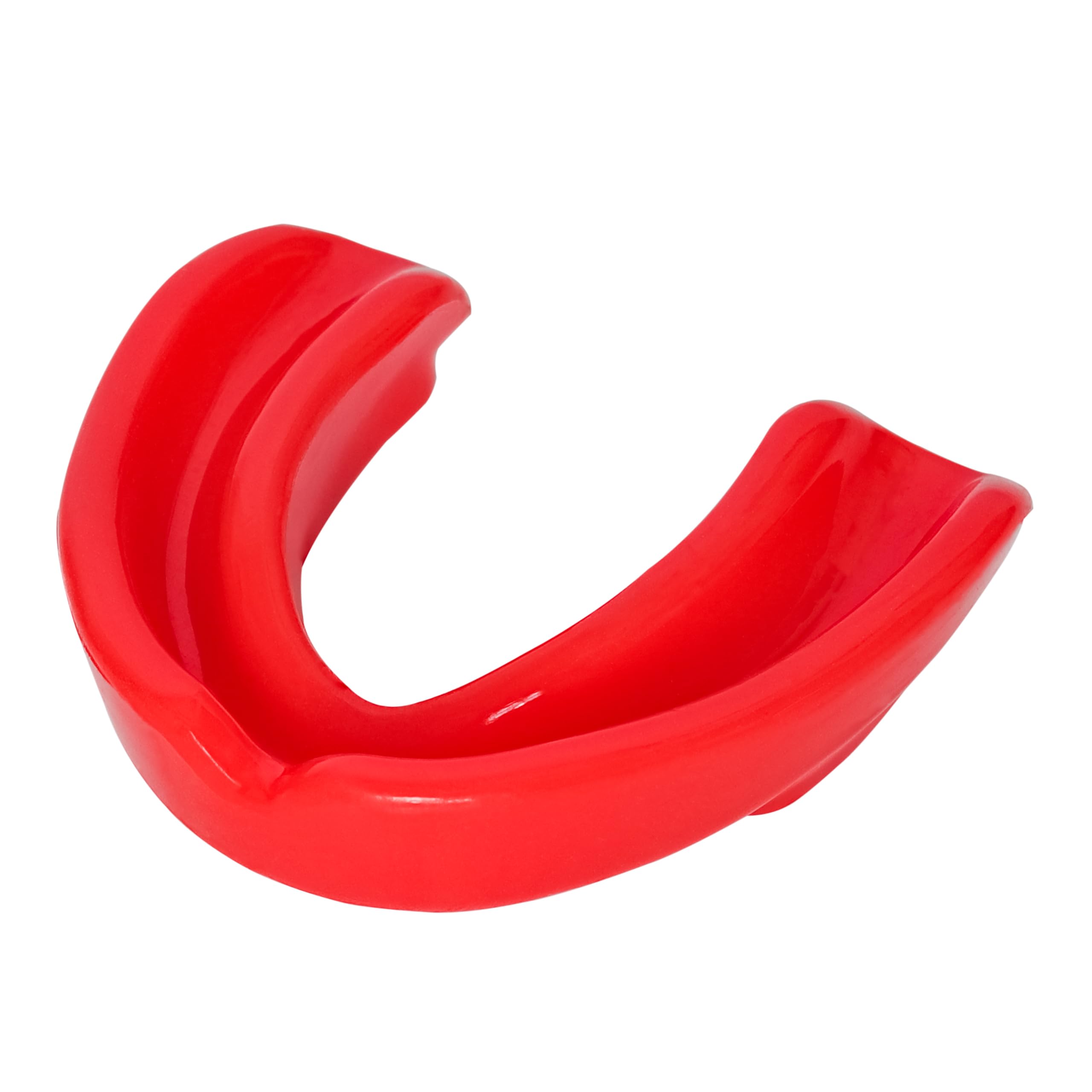 Protector bucal deportivo para adultos, ideal para dientes, MMA con funda para boxeo, karate, rugby, fútbol (rojo)