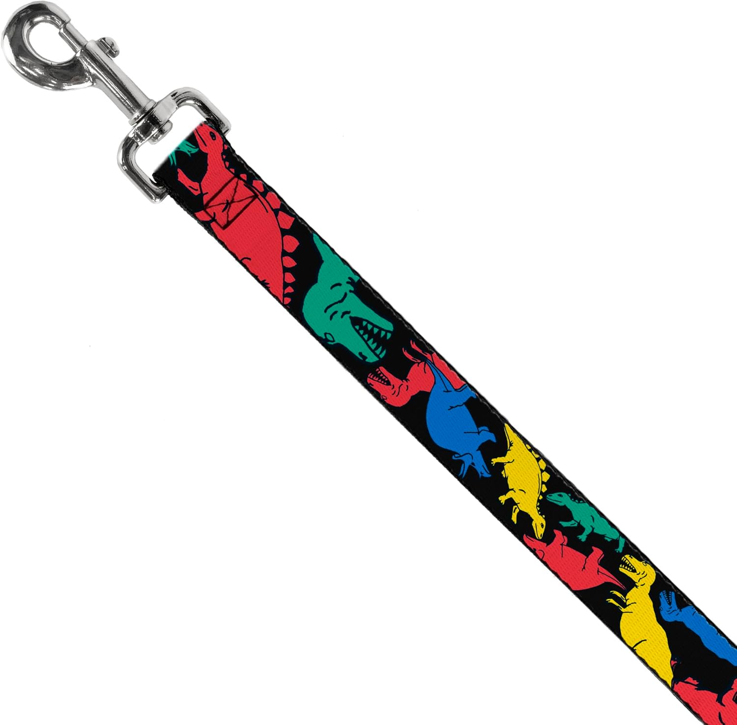 Buckle-Down Pet Leash - Dinosaurs Black/Multi Color - 6 Feet Long - 1.5" Wide