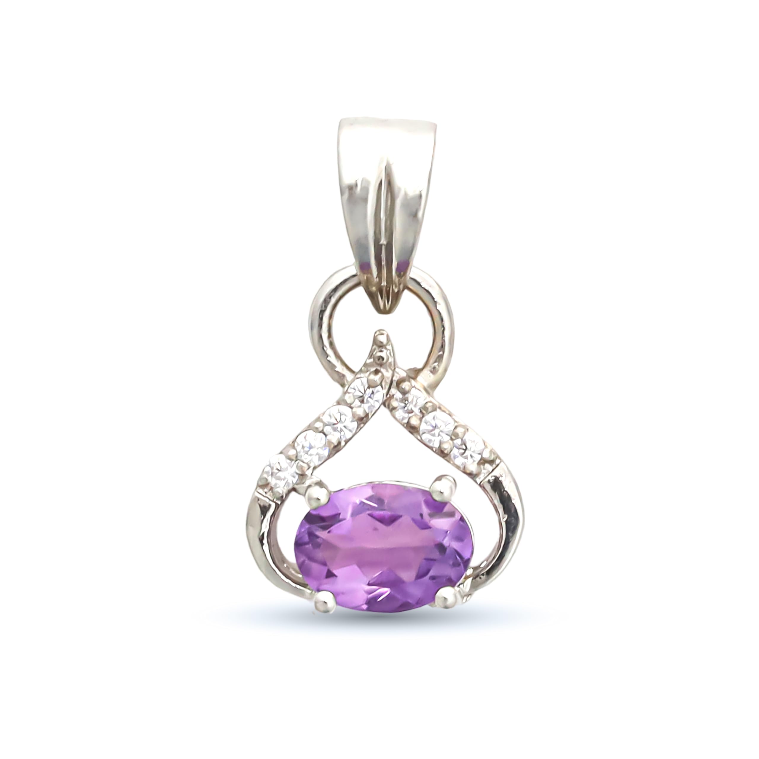 Pendentif bohème en argent sterling 925 avec améthyste ovale, taille 5 x 7 mm, pour femme, bijoux SP-620