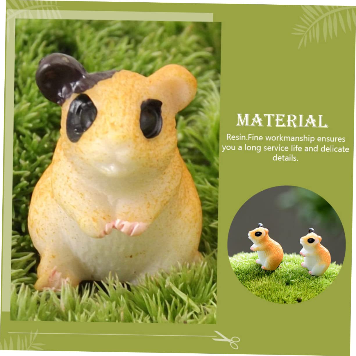 Lot De 4 Figurines De Hamster Jaune En Résine – Décorations De Jardin, Maison, Terrarium, Miniatures Réalistes – Cadeau Original
