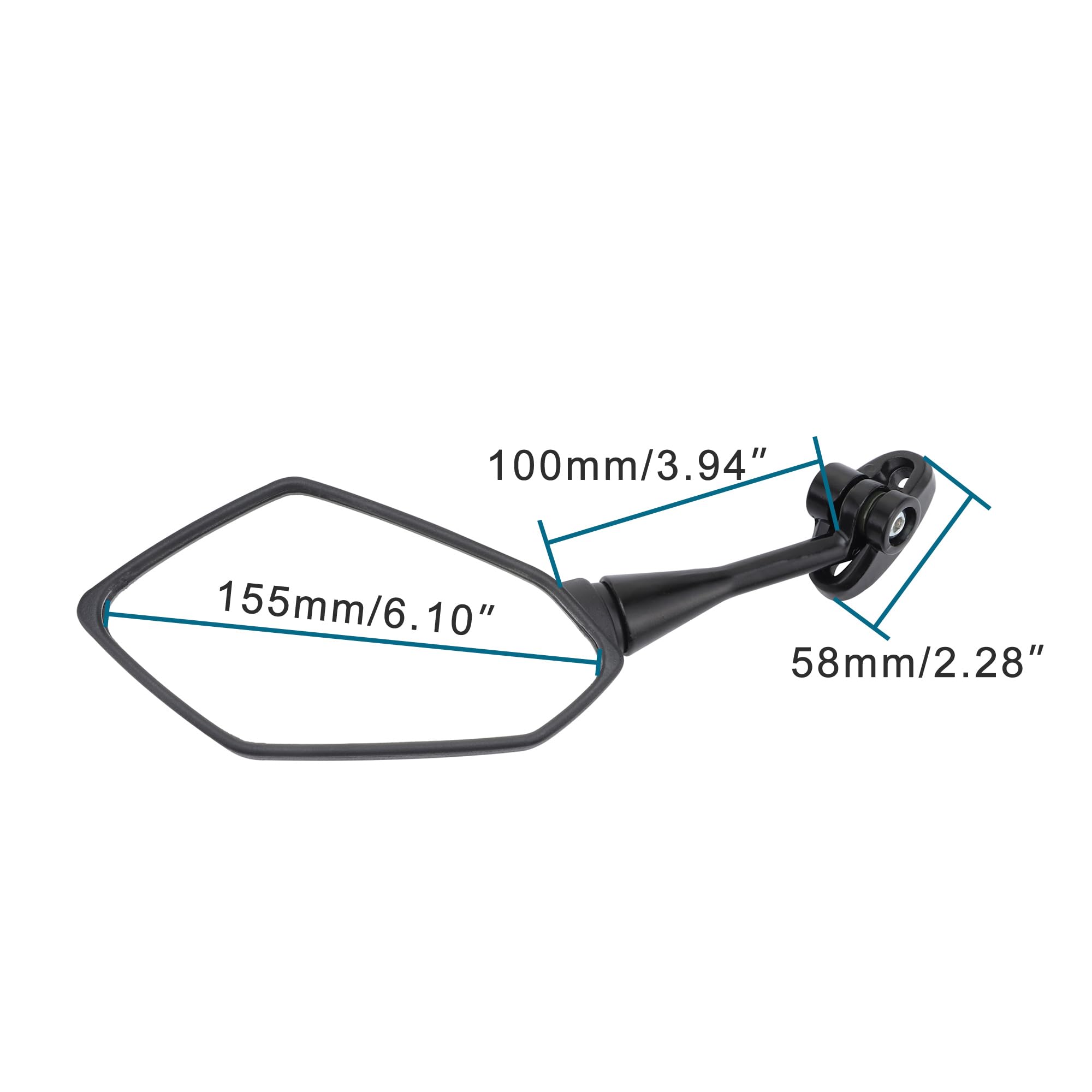 GOOFIT poligono Nero Moto Retrovisore Laterale Rotazione di l'adattatore a Vite Clip di Fissaggio Sostituzione per Kwasaki CBR CBR900 919 929 1000 UTV Ciclomotore ATV Scooter Quad Pit Dirtbike